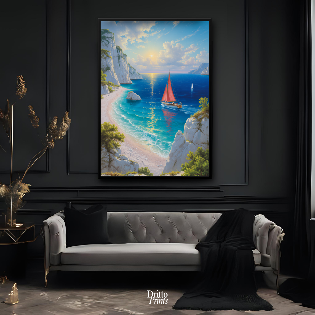 (FD10) Mediterranean Light - Framed matte paper poster