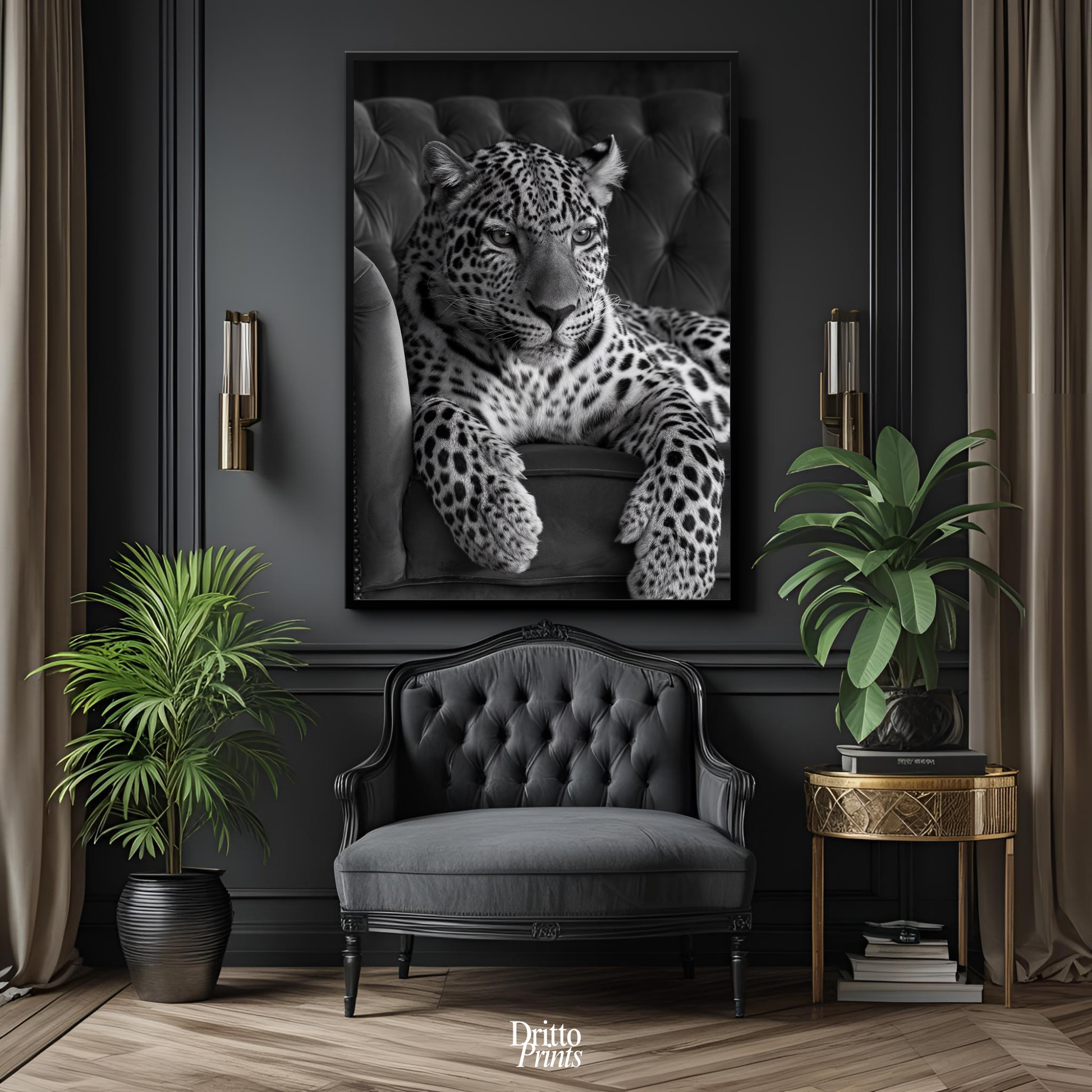 (FD8) The Silent Leopard - Framed matte paper poster