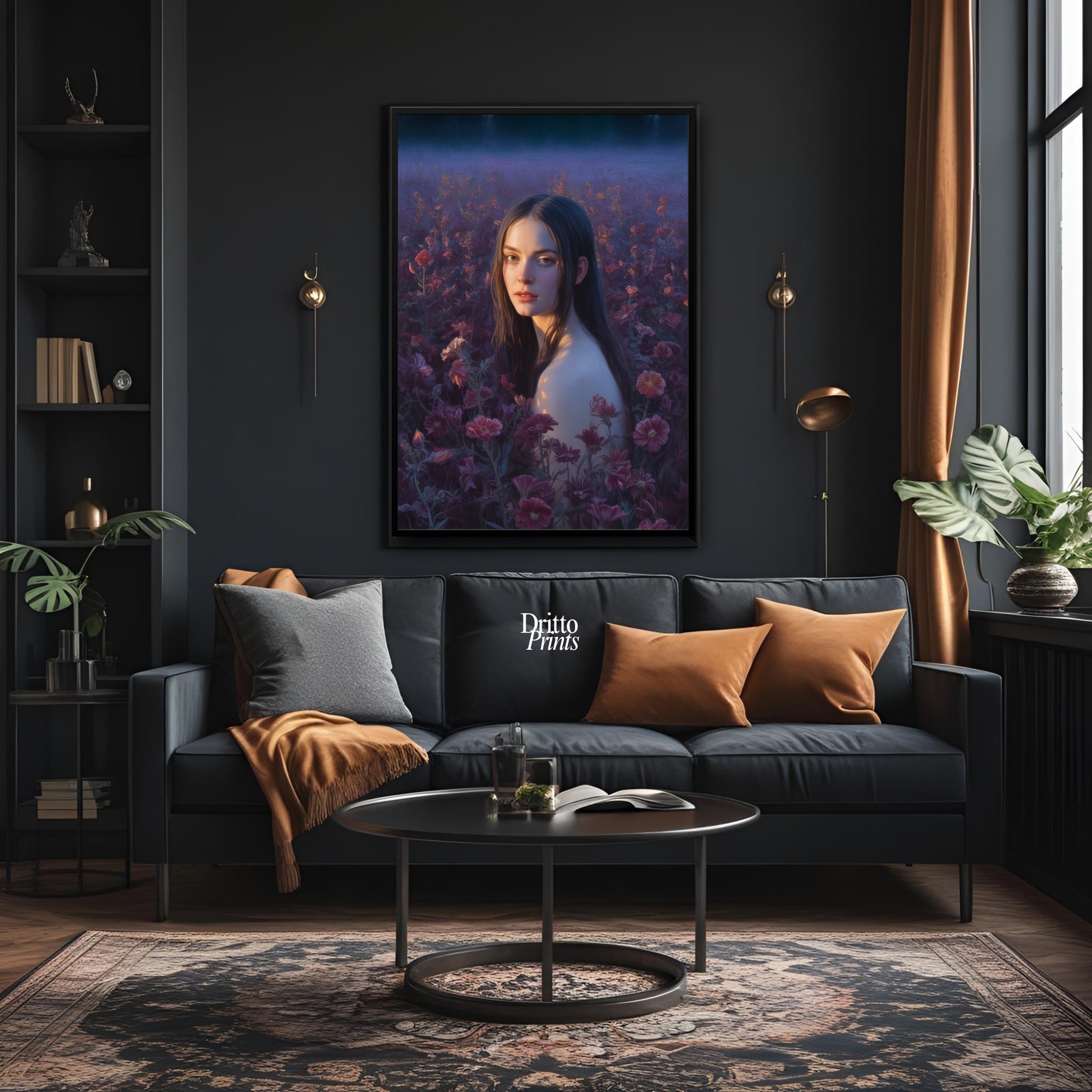 (FD21) Eclipsed in Bloom - Framed matte paper poster