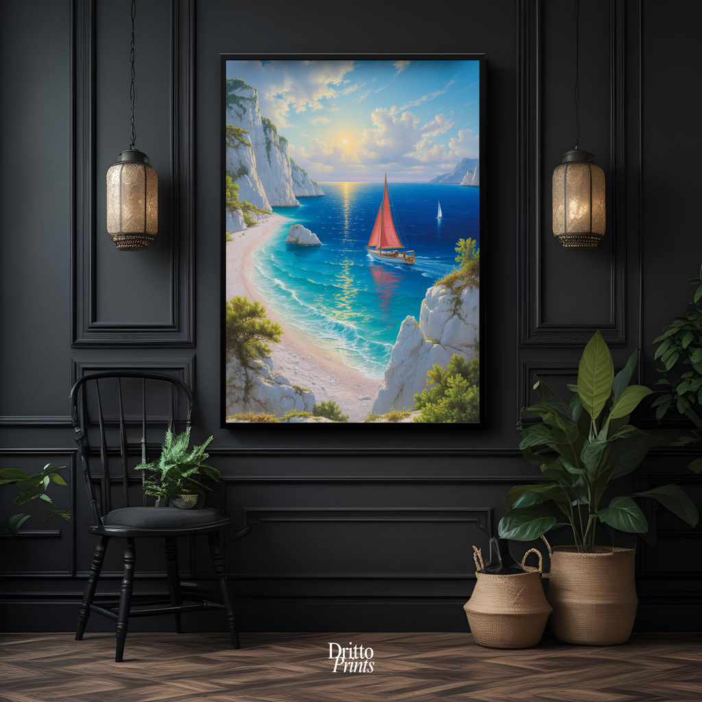(FD10) Mediterranean Light - Framed matte paper poster
