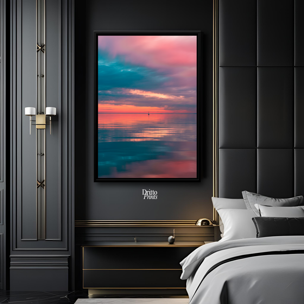 (CF4) Tranquil Neon Dawn - Framed canvas