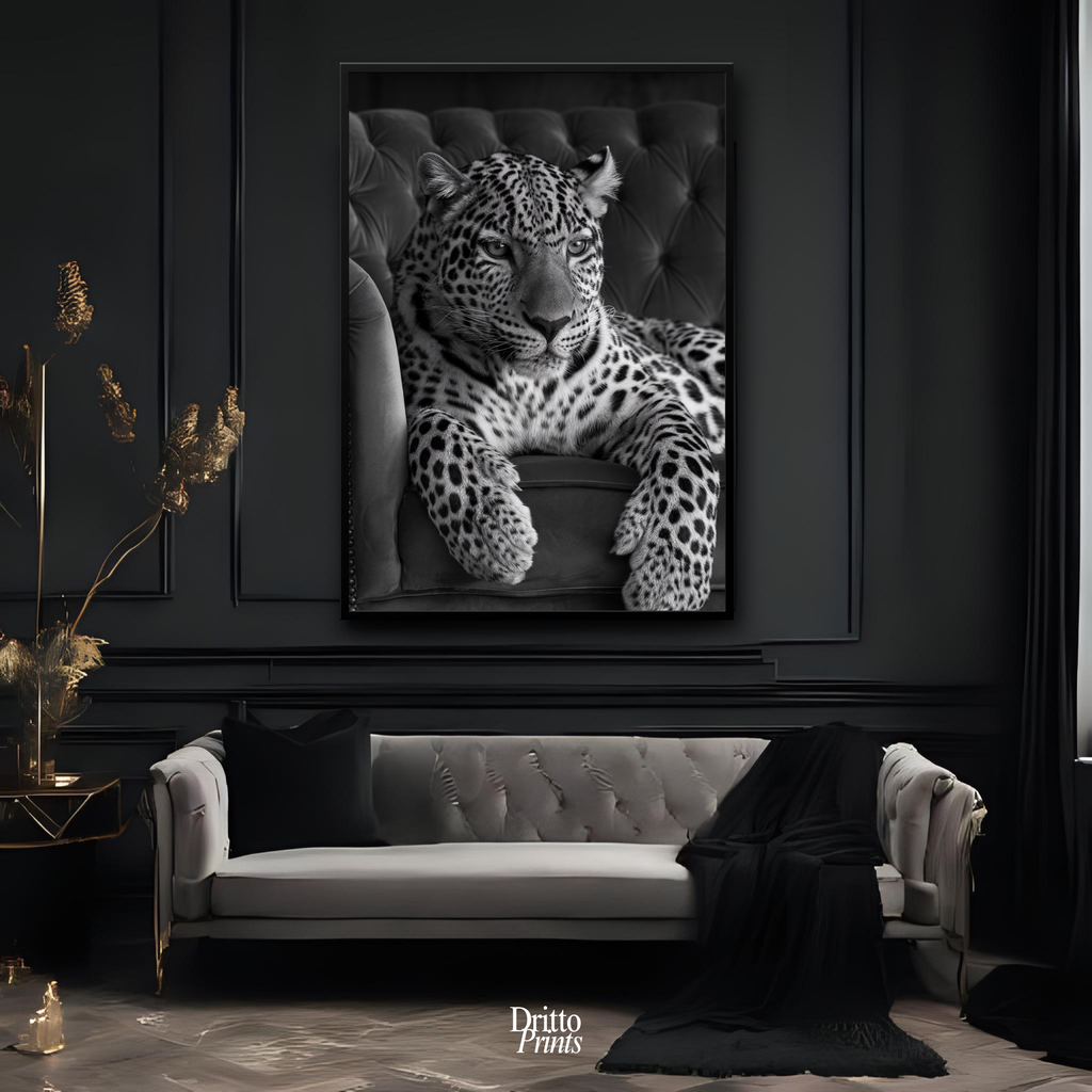 (FD8) The Silent Leopard - Framed matte paper poster