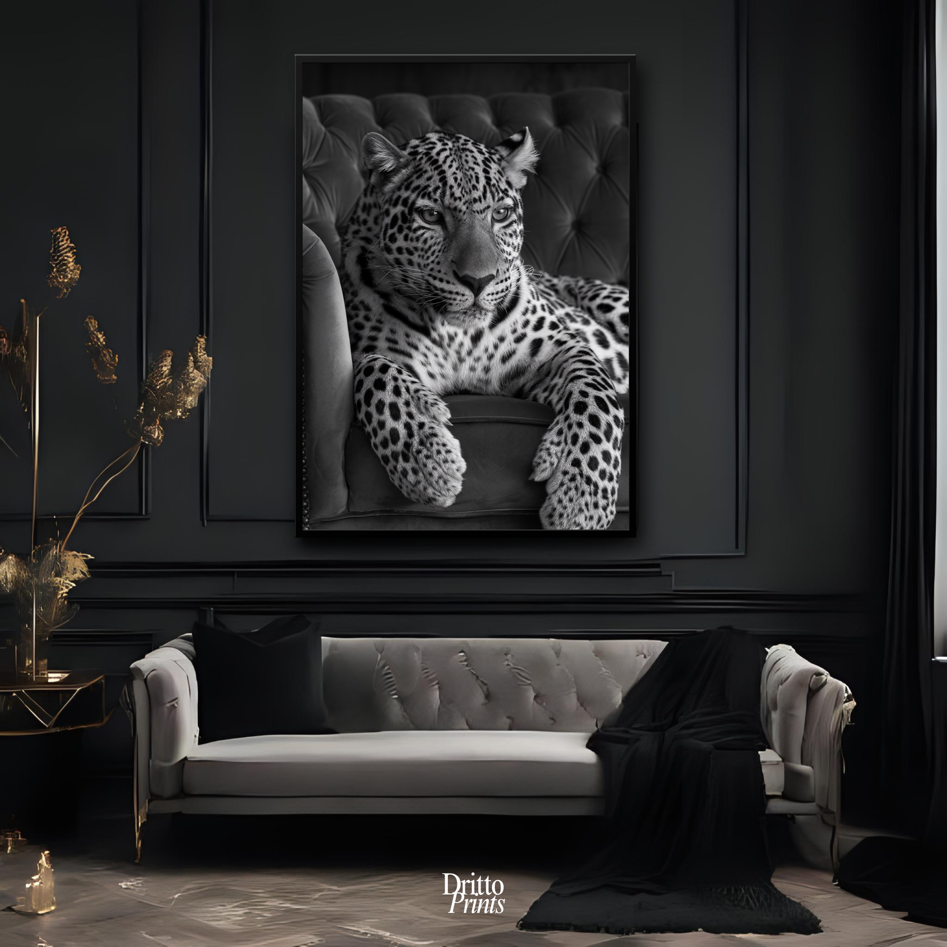 (FD8) The Silent Leopard - Framed matte paper poster