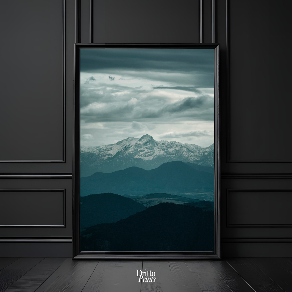 (FD24) Veil of Mountains - Framed matte paper poster