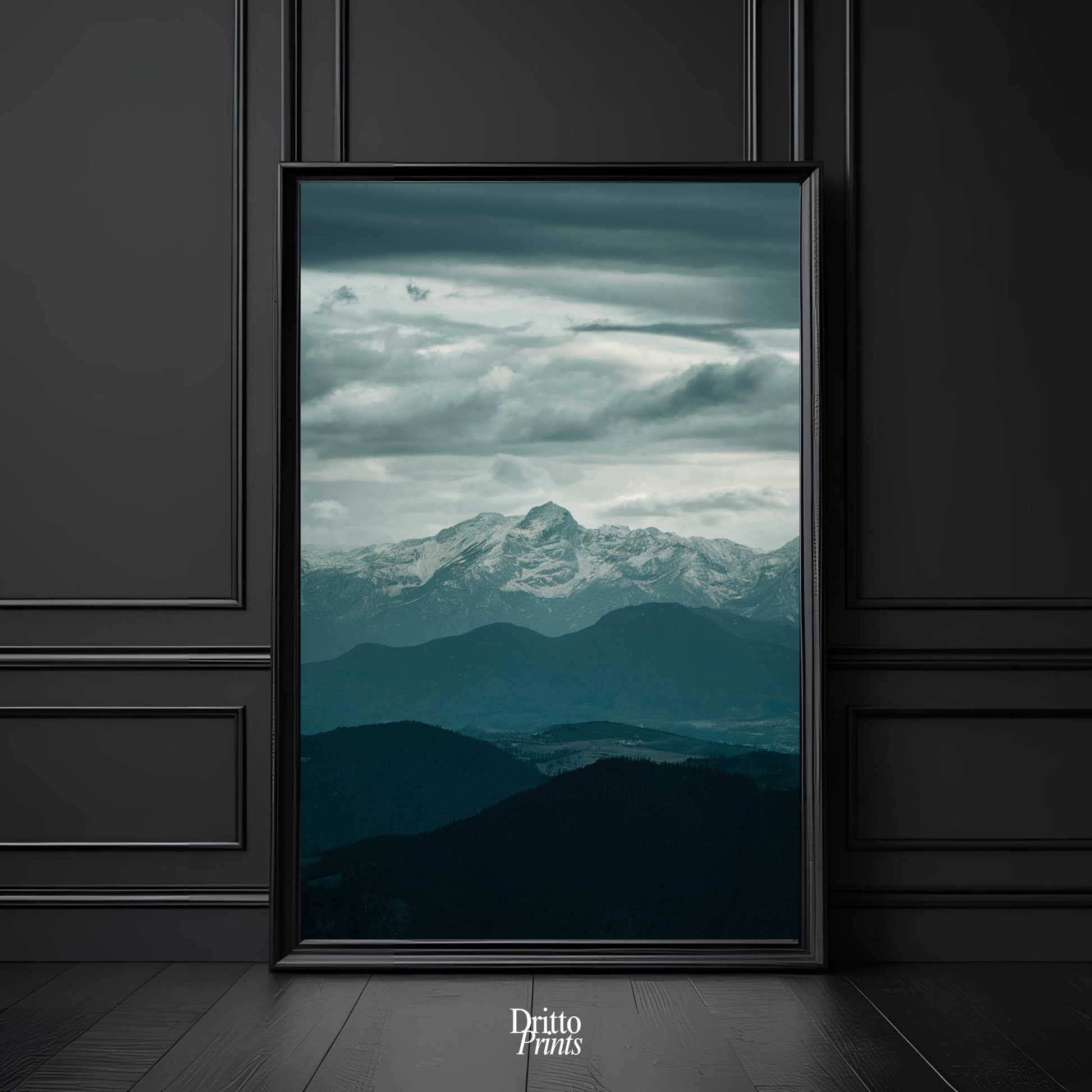(FD24) Veil of Mountains - Framed matte paper poster