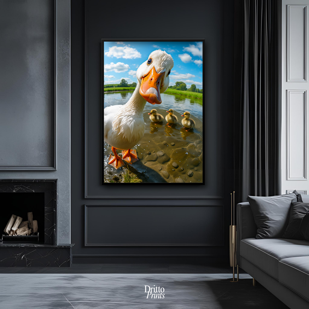 (FD15) Duck, Duck... Hello! - Framed matte paper poster