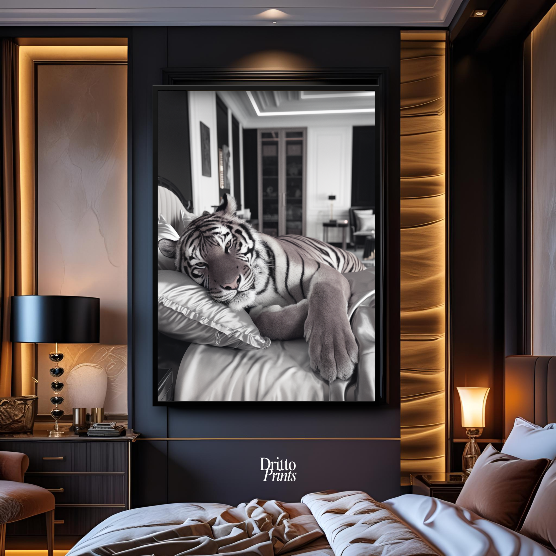 (FD4) The Resting King - Framed matte paper poster