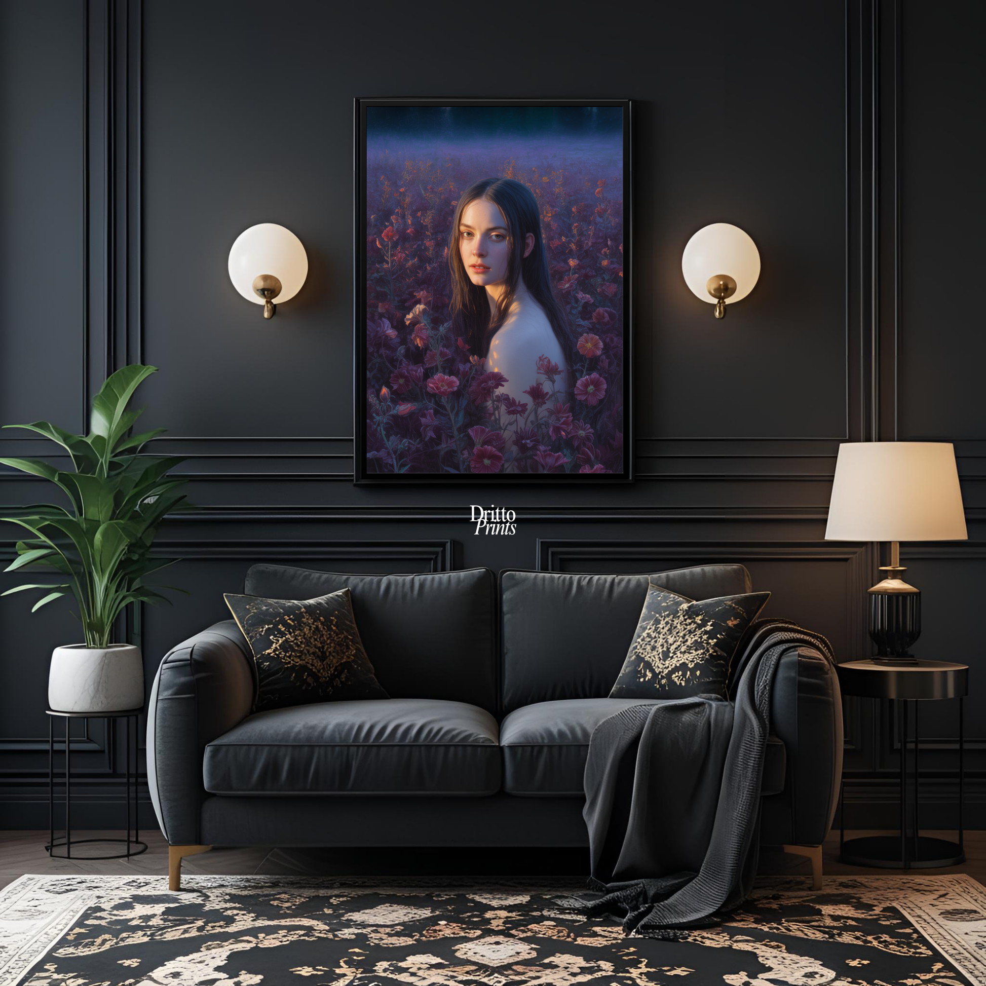 (FD21) Eclipsed in Bloom - Framed matte paper poster