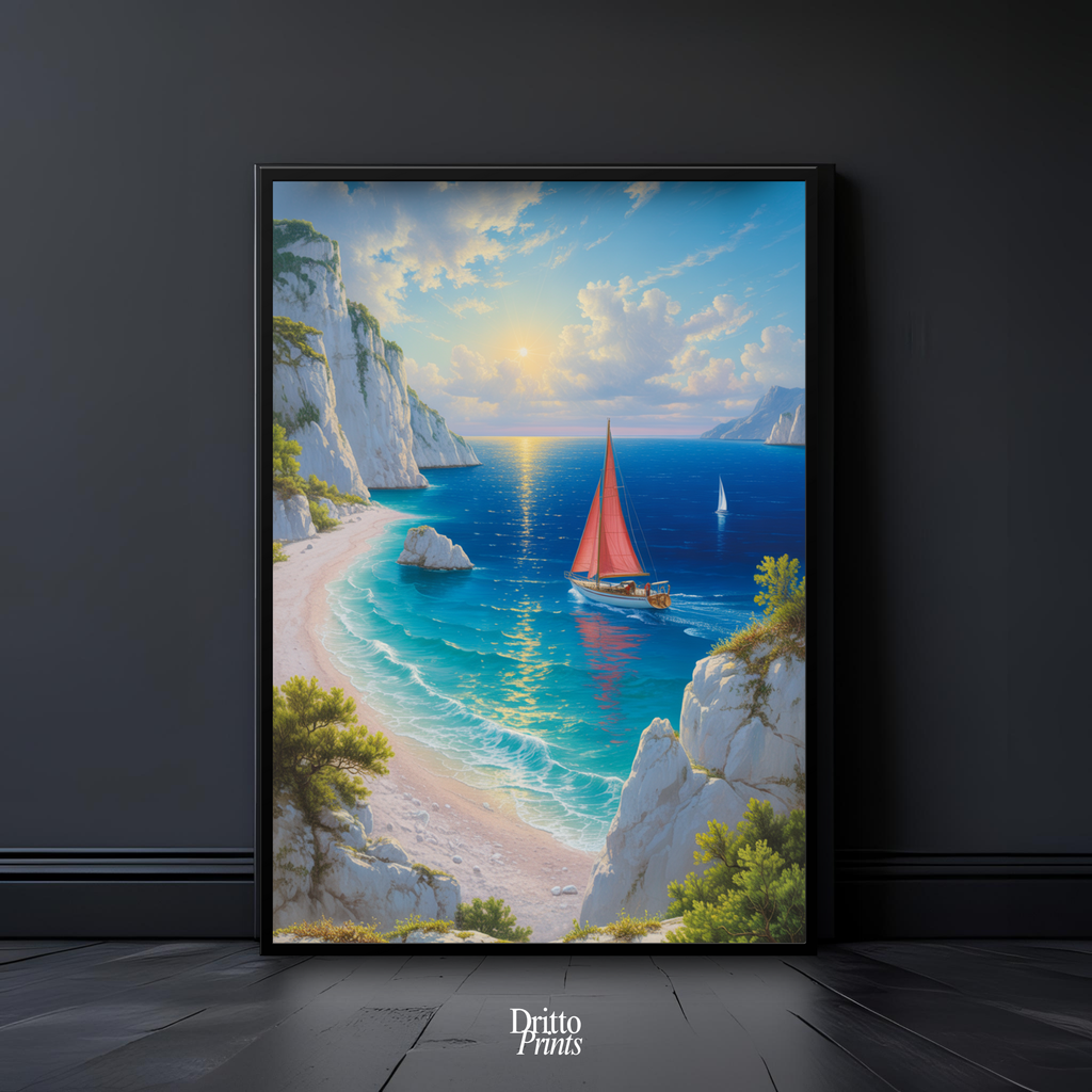 (FD10) Mediterranean Light - Framed matte paper poster