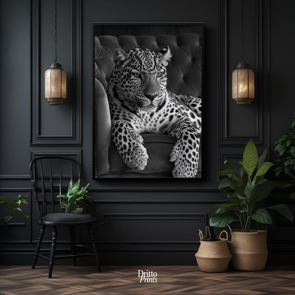 (FD8) The Silent Leopard - Framed matte paper poster