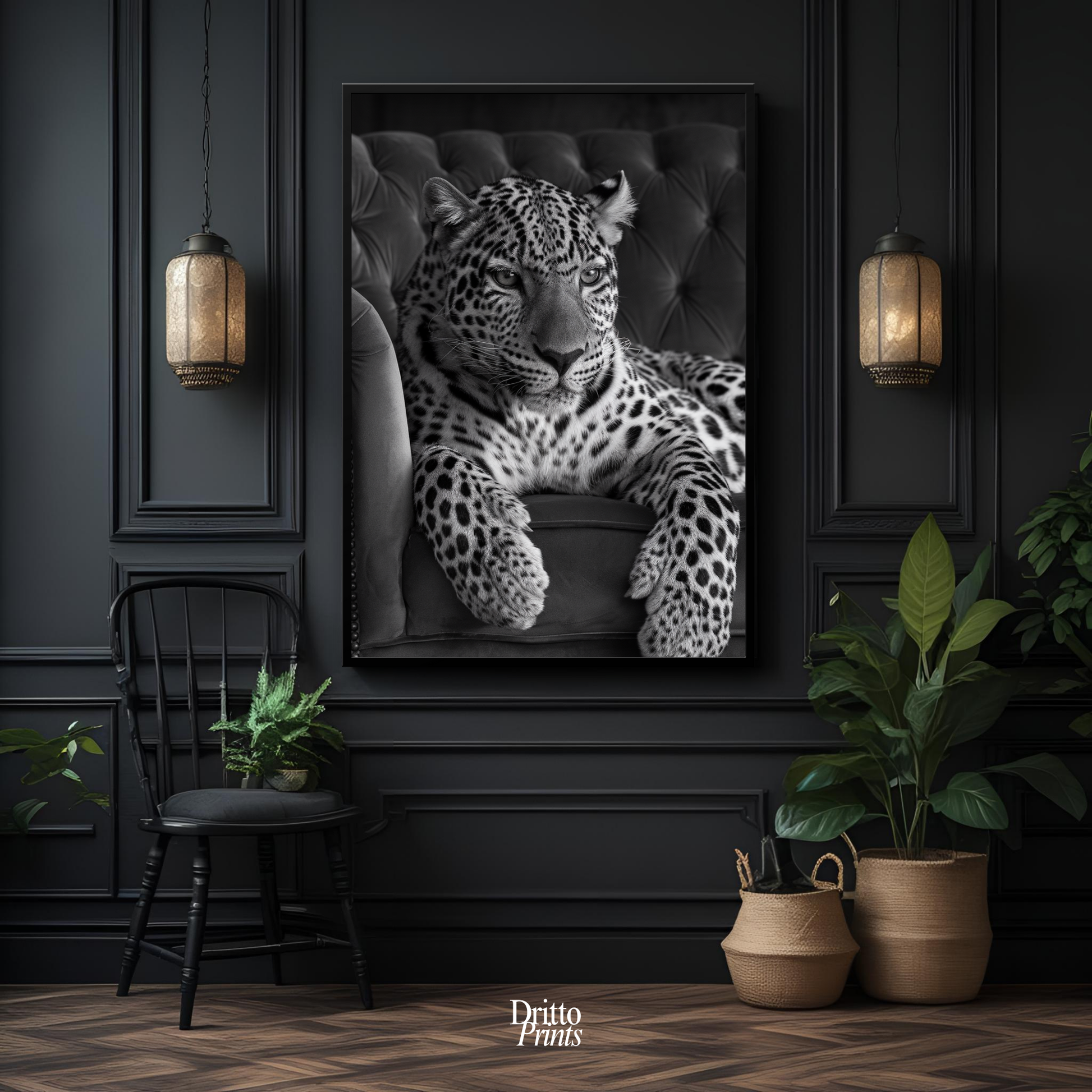(FD8) The Silent Leopard - Framed matte paper poster
