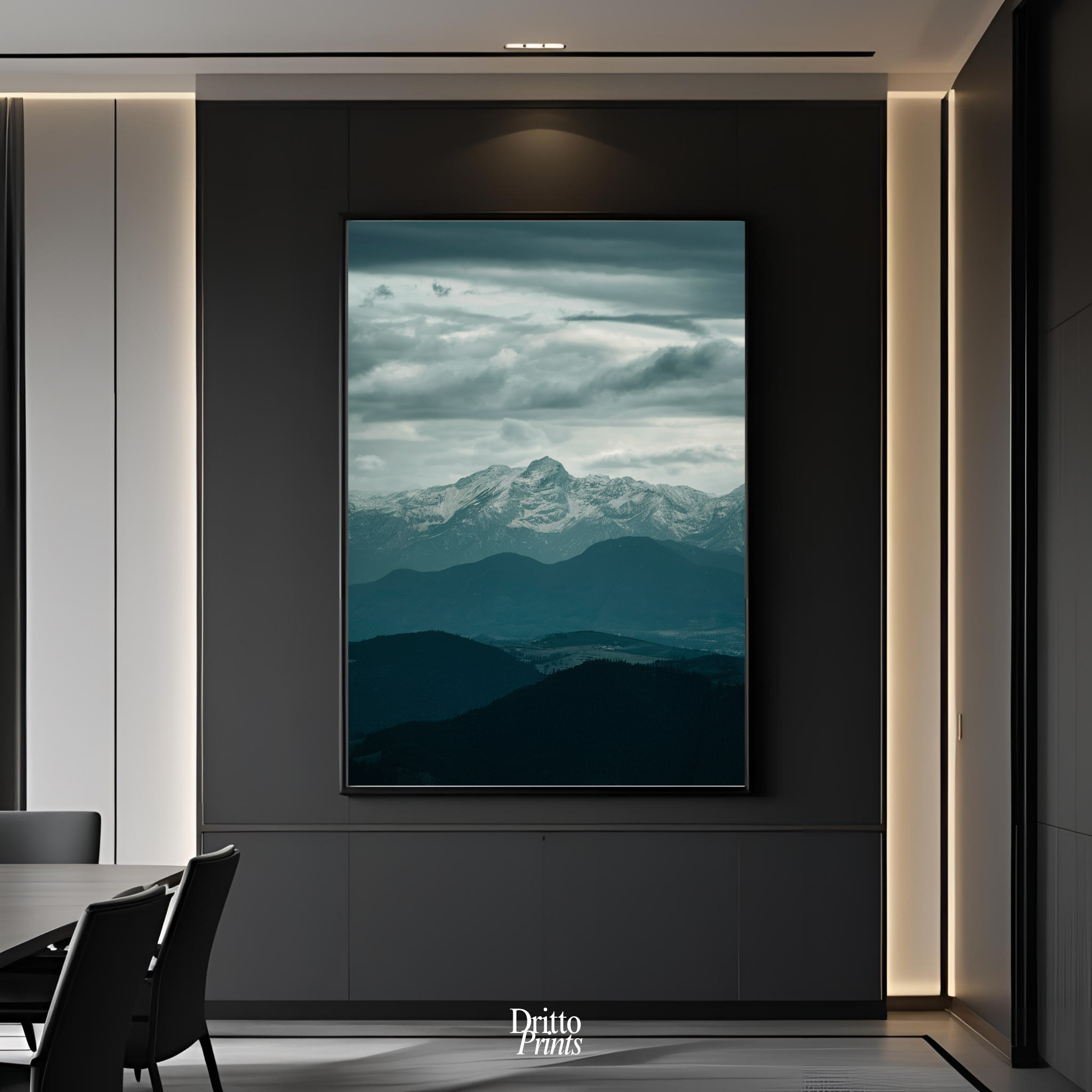 (FD24) Veil of Mountains - Framed matte paper poster