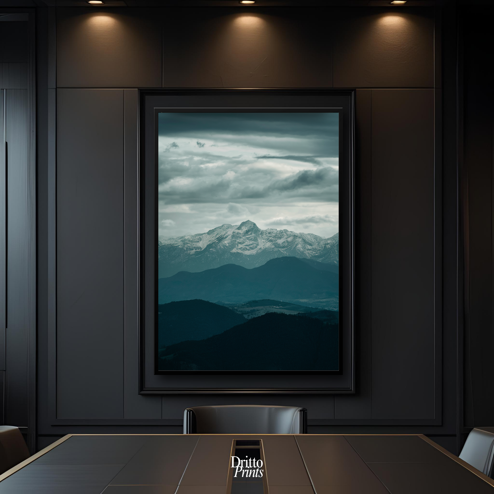 (FD24) Veil of Mountains - Framed matte paper poster