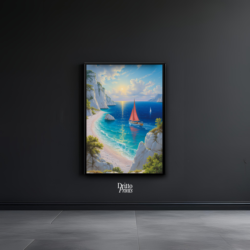 (FD10) Mediterranean Light - Framed matte paper poster