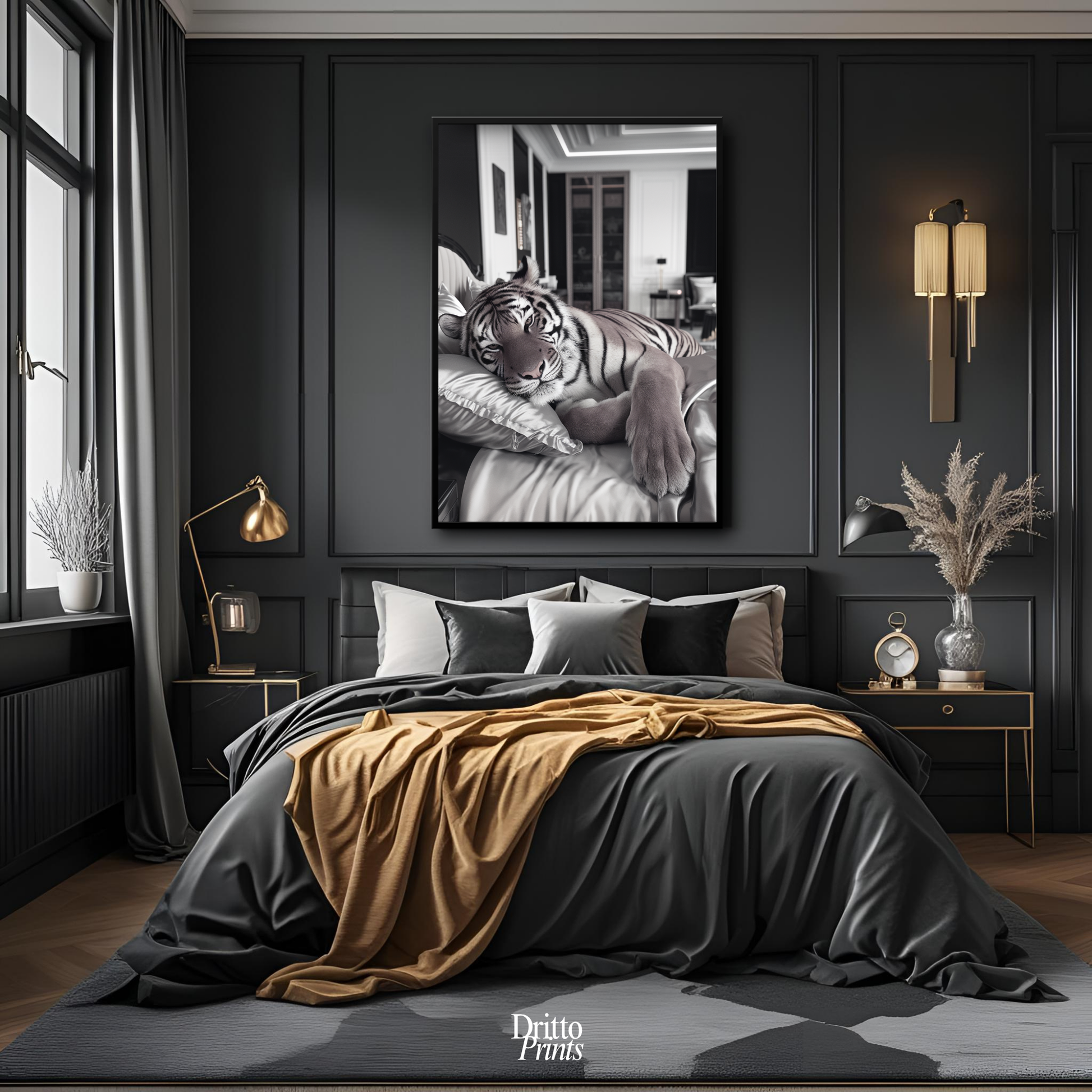 (FD4) The Resting King - Framed matte paper poster