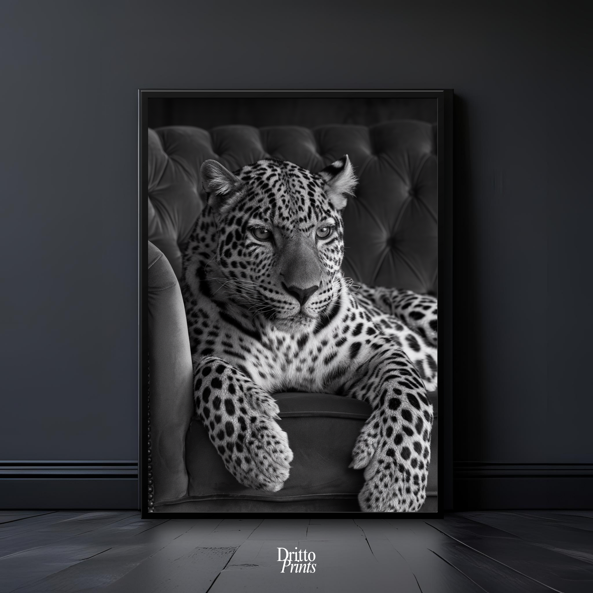 (FD8) The Silent Leopard - Framed matte paper poster