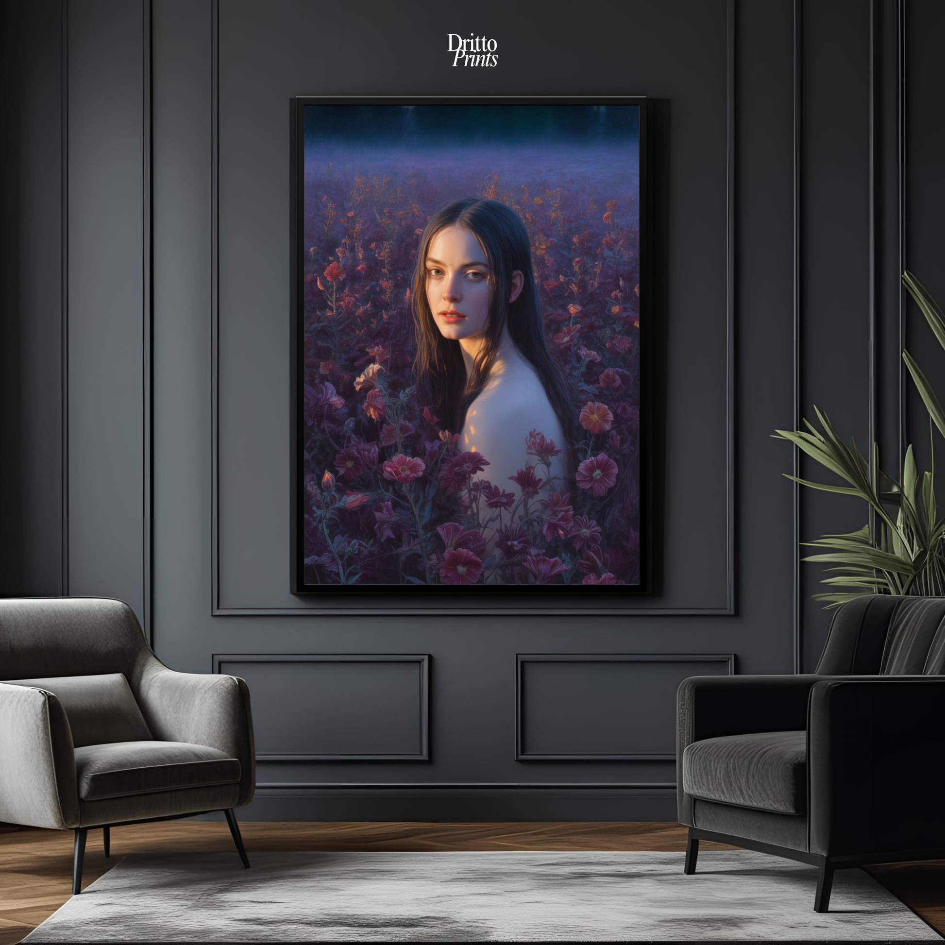 (FD21) Eclipsed in Bloom - Framed matte paper poster