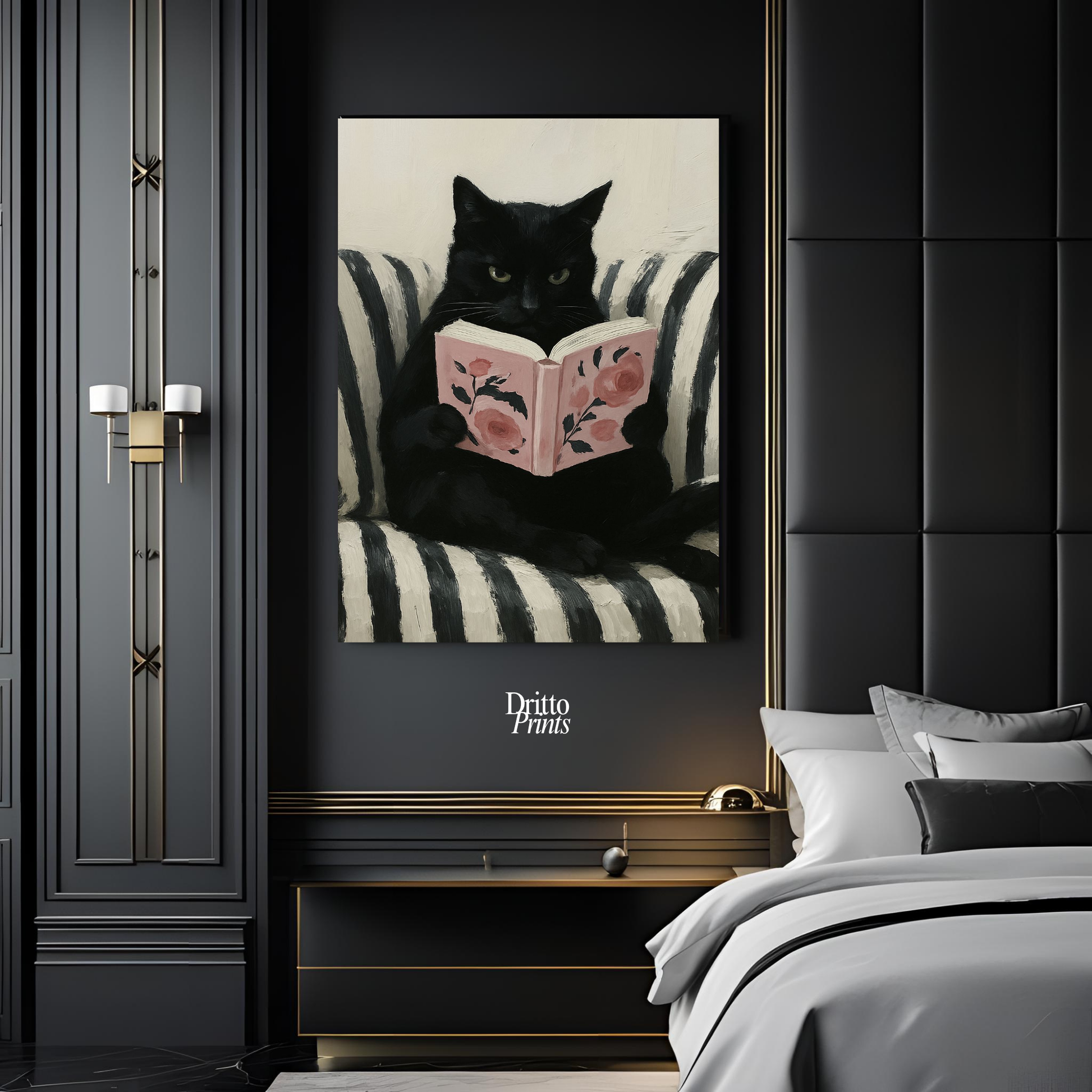 (PD4) The Cat Who Read in Stripes - Poster