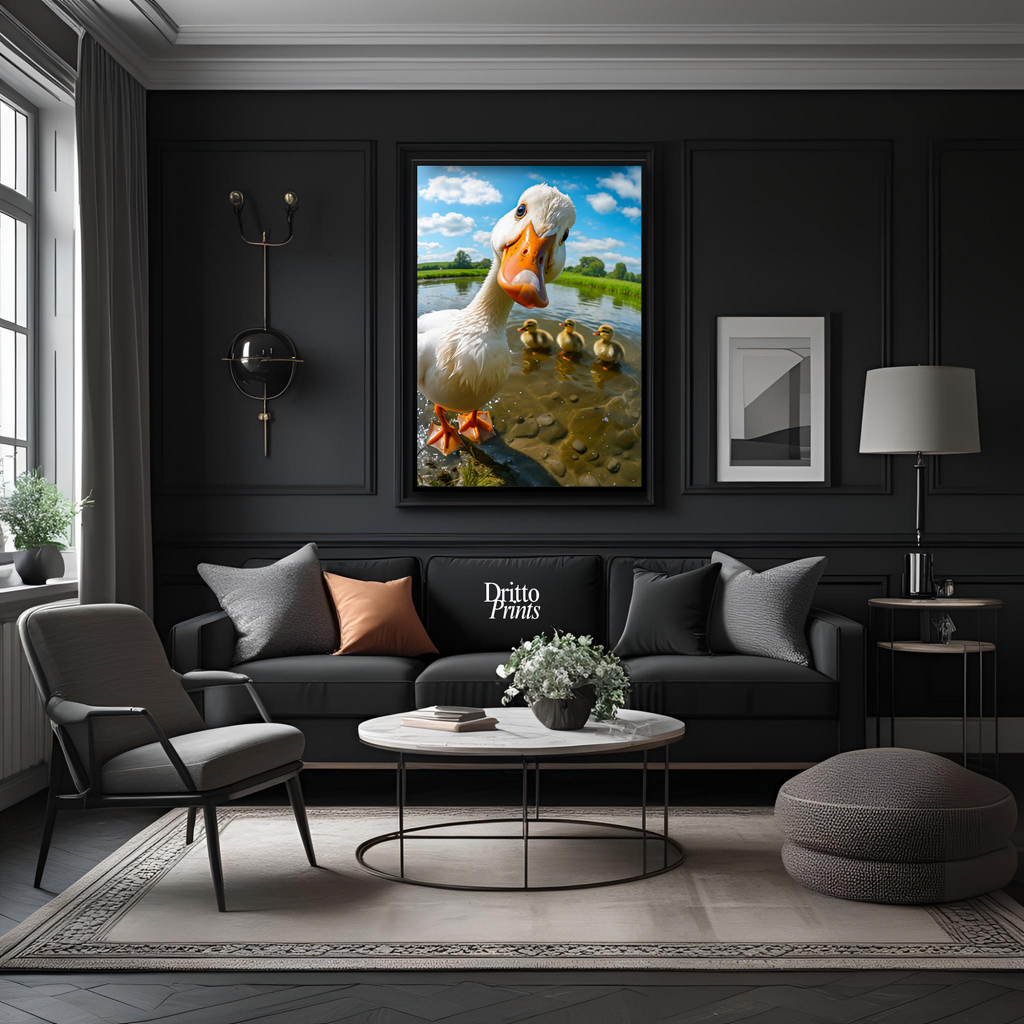 (FD15) Duck, Duck... Hello! - Framed matte paper poster