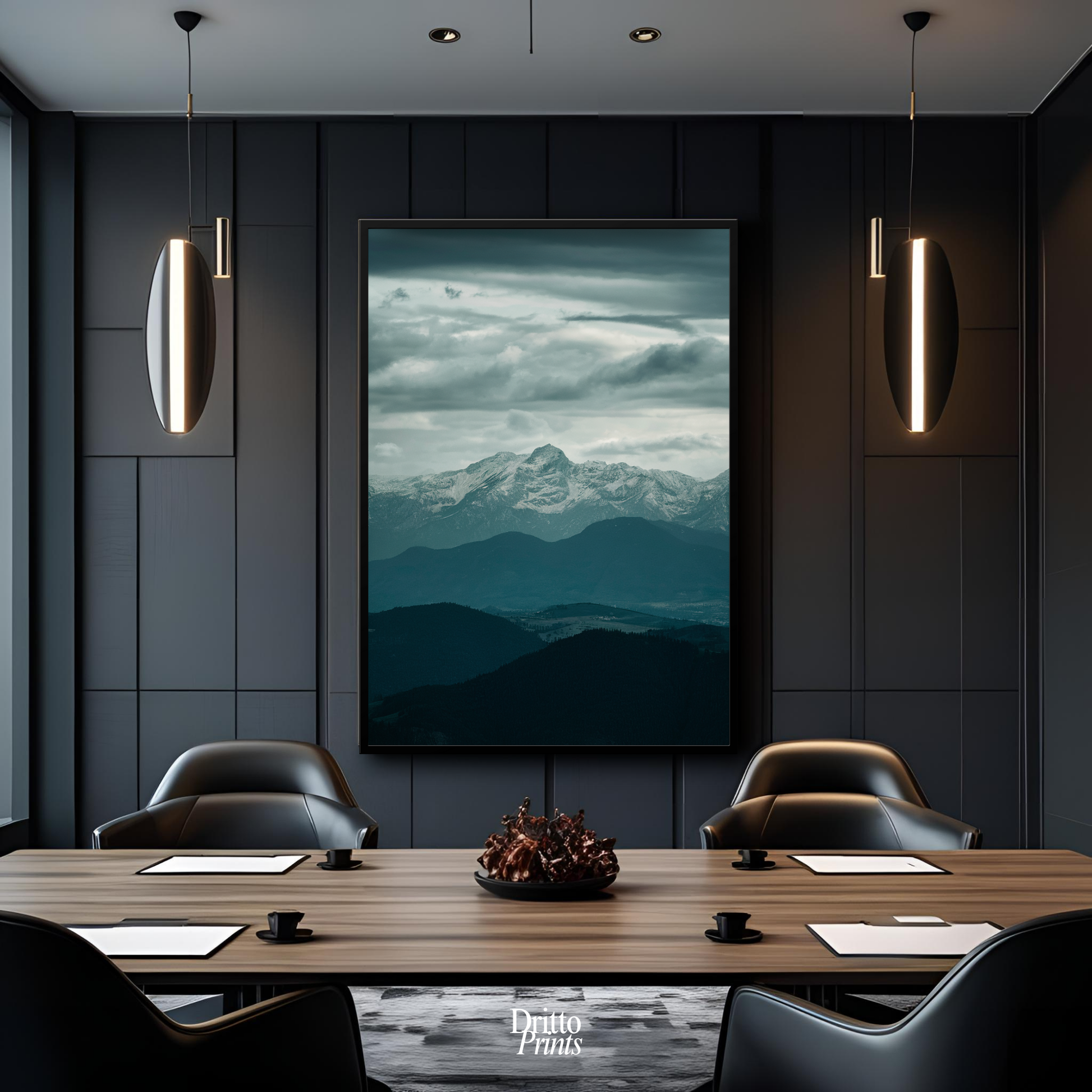(FD24) Veil of Mountains - Framed matte paper poster