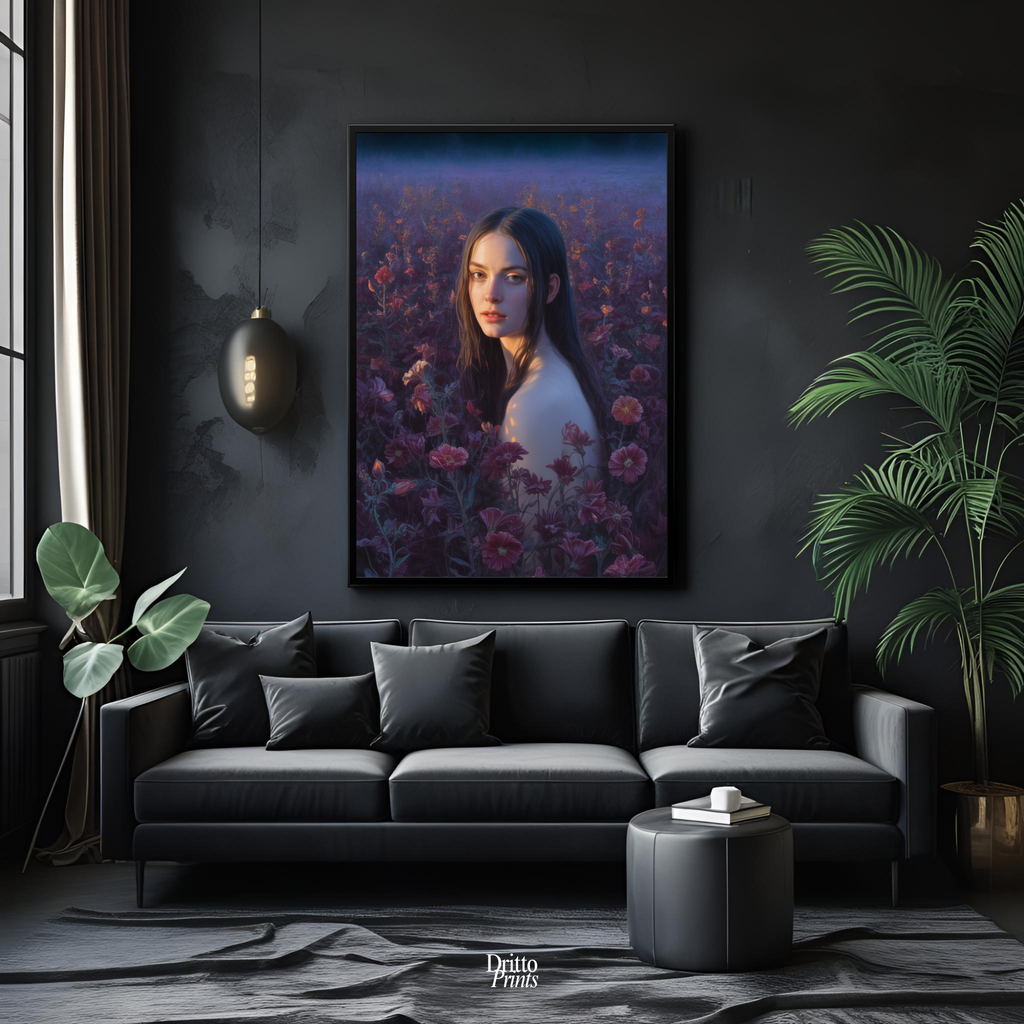 (FD21) Eclipsed in Bloom - Framed matte paper poster