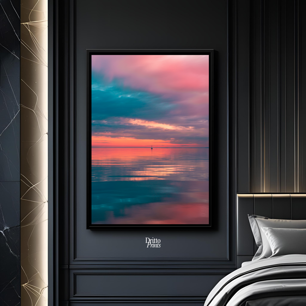 (CF4) Tranquil Neon Dawn - Framed canvas