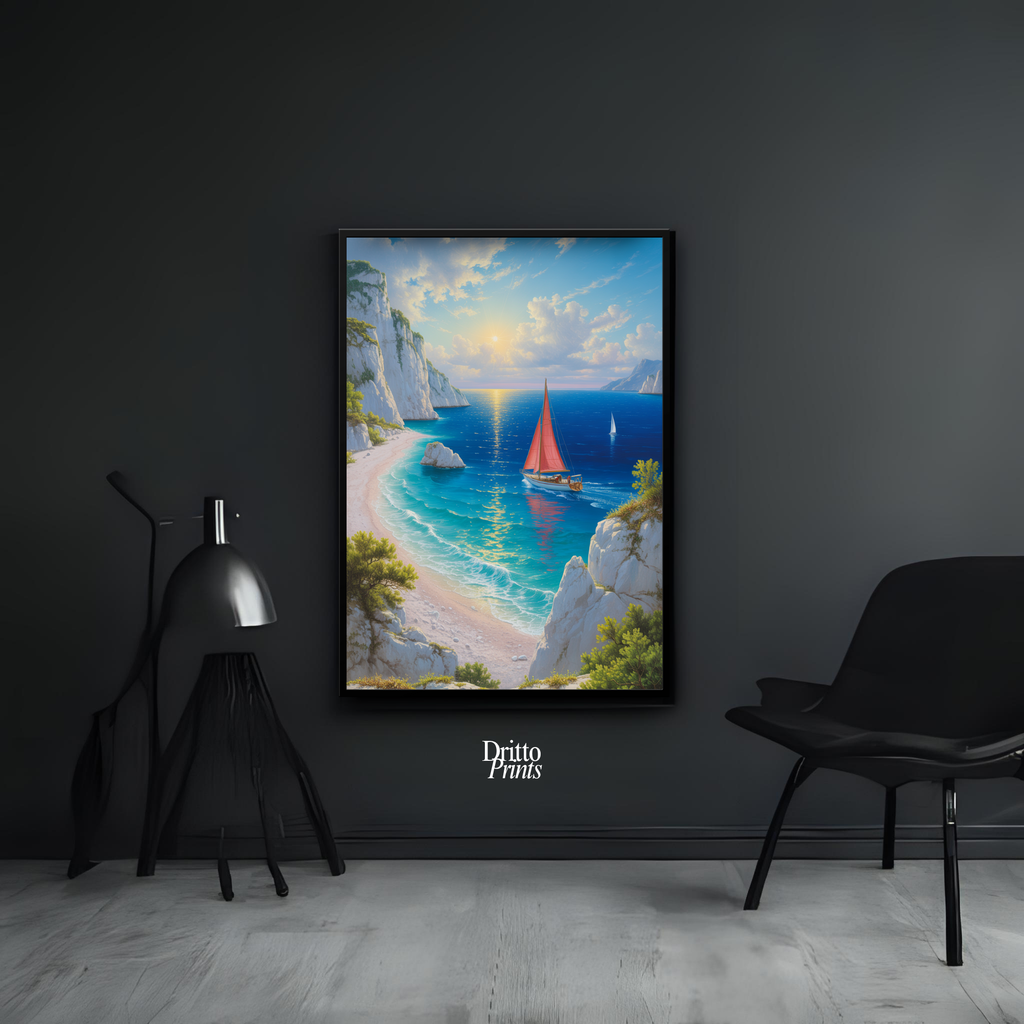 (FD10) Mediterranean Light - Framed matte paper poster