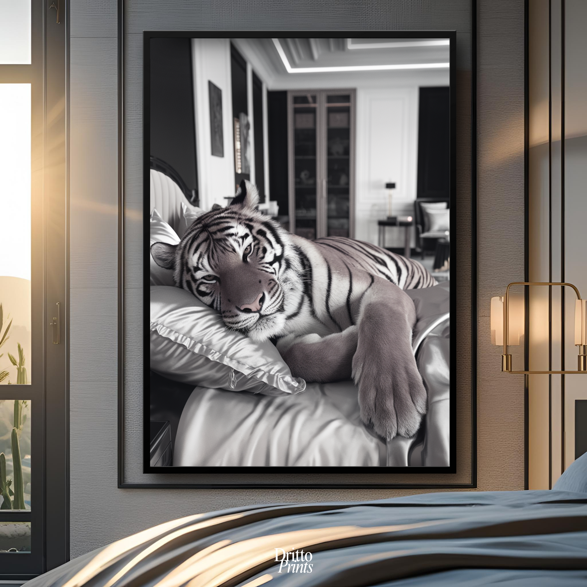 (FD4) The Resting King - Framed matte paper poster