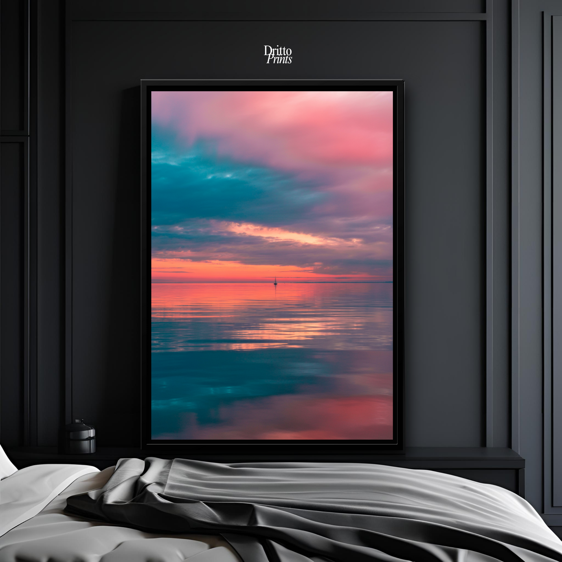 (CF4) Tranquil Neon Dawn - Framed canvas