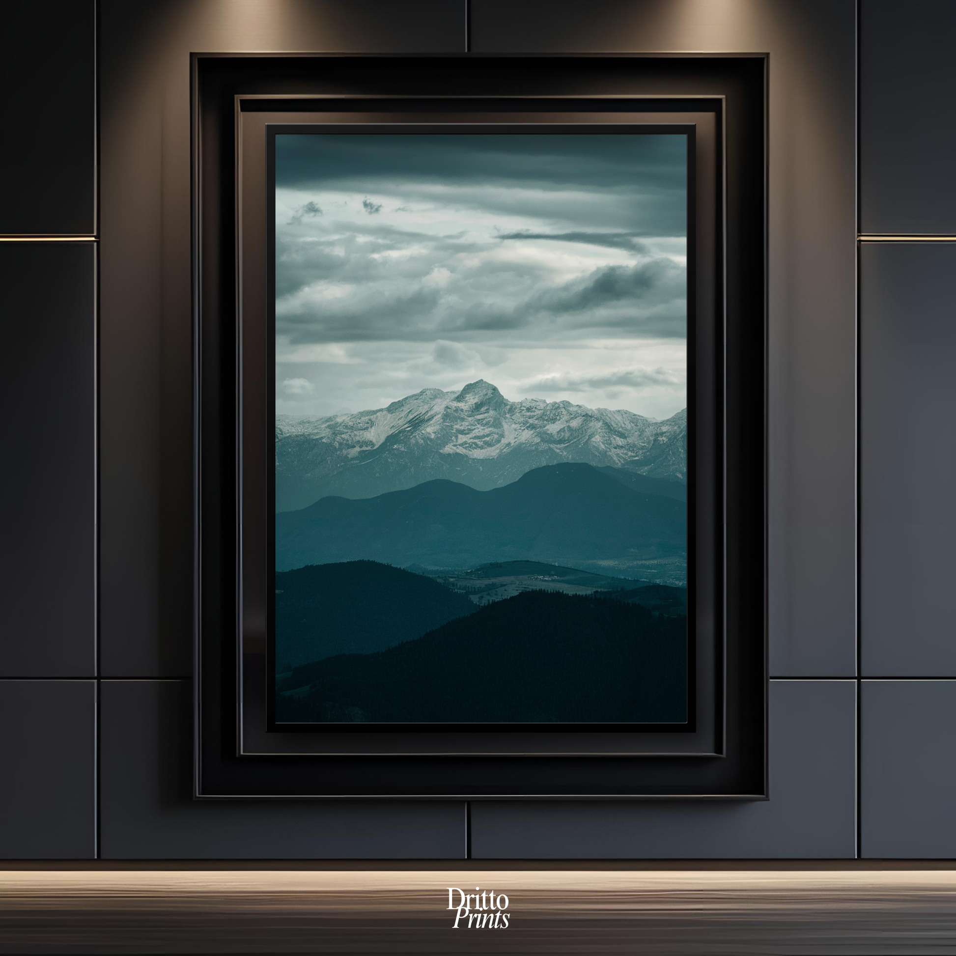 (FD24) Veil of Mountains - Framed matte paper poster