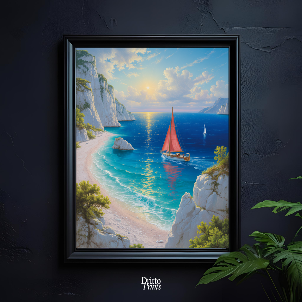 (FD10) Mediterranean Light - Framed matte paper poster