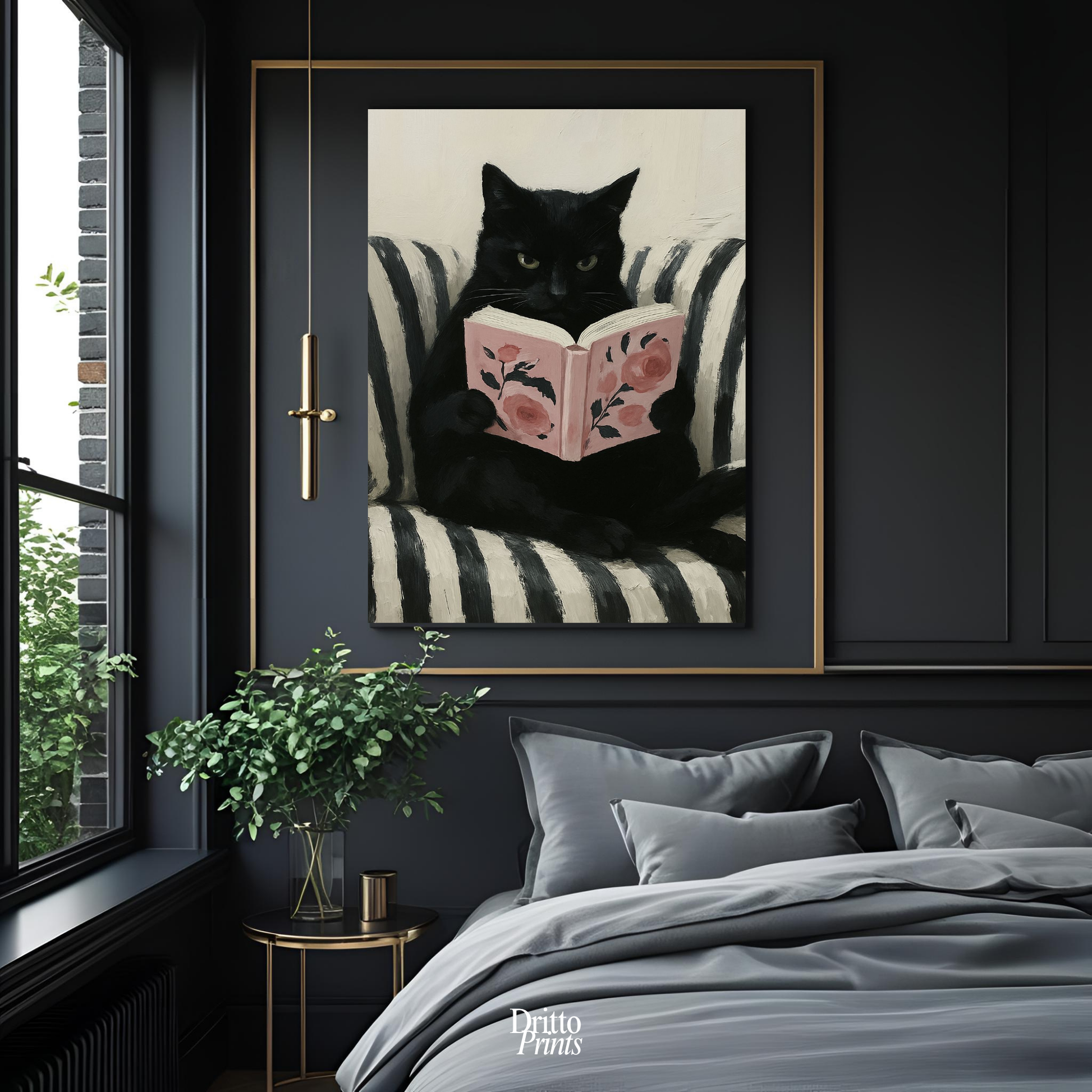 (PD4) The Cat Who Read in Stripes - Poster