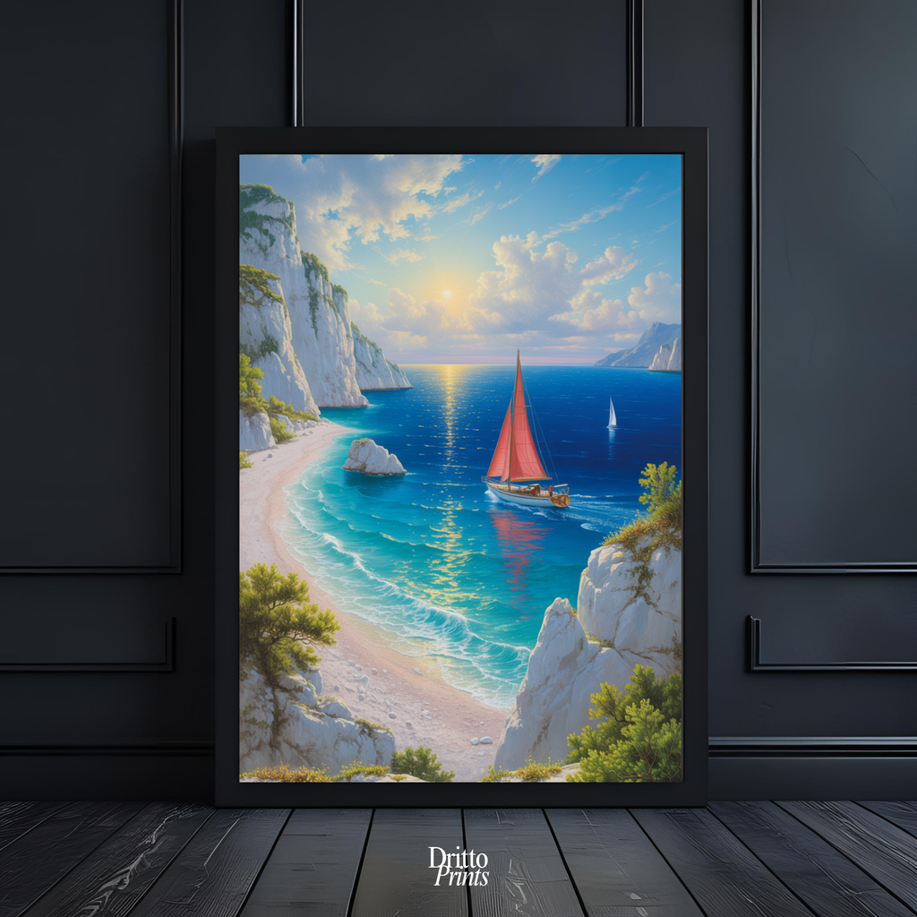 (FD10) Mediterranean Light - Framed matte paper poster
