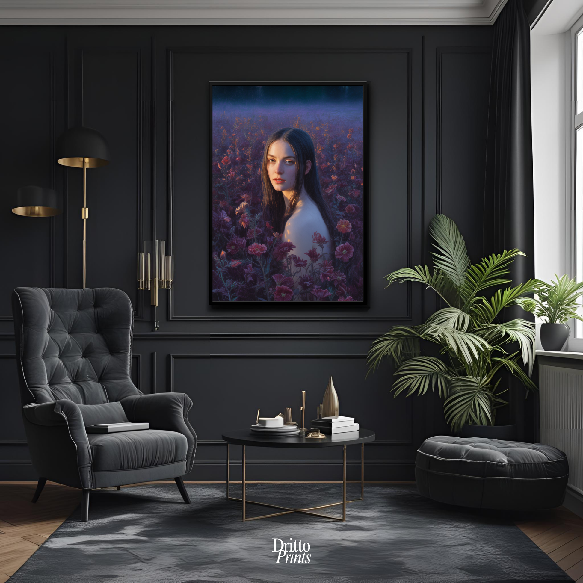 (FD21) Eclipsed in Bloom - Framed matte paper poster
