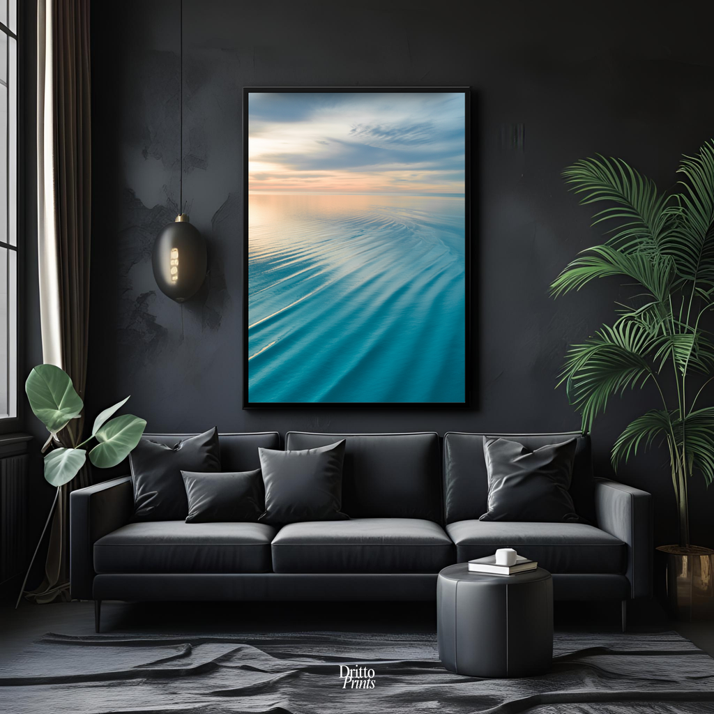 (FD16) Ocean in Pastel - Framed matte paper poster