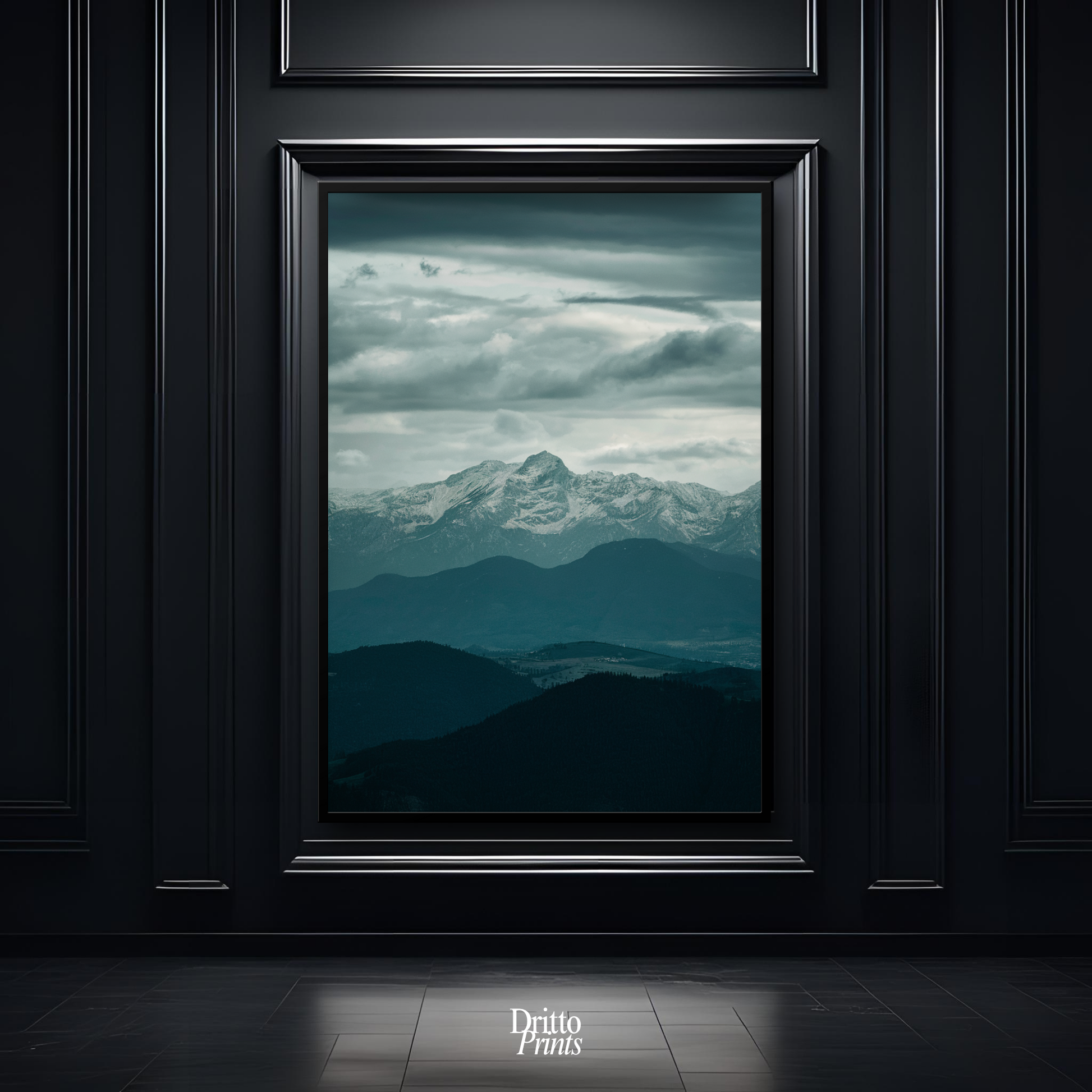 (FD24) Veil of Mountains - Framed matte paper poster