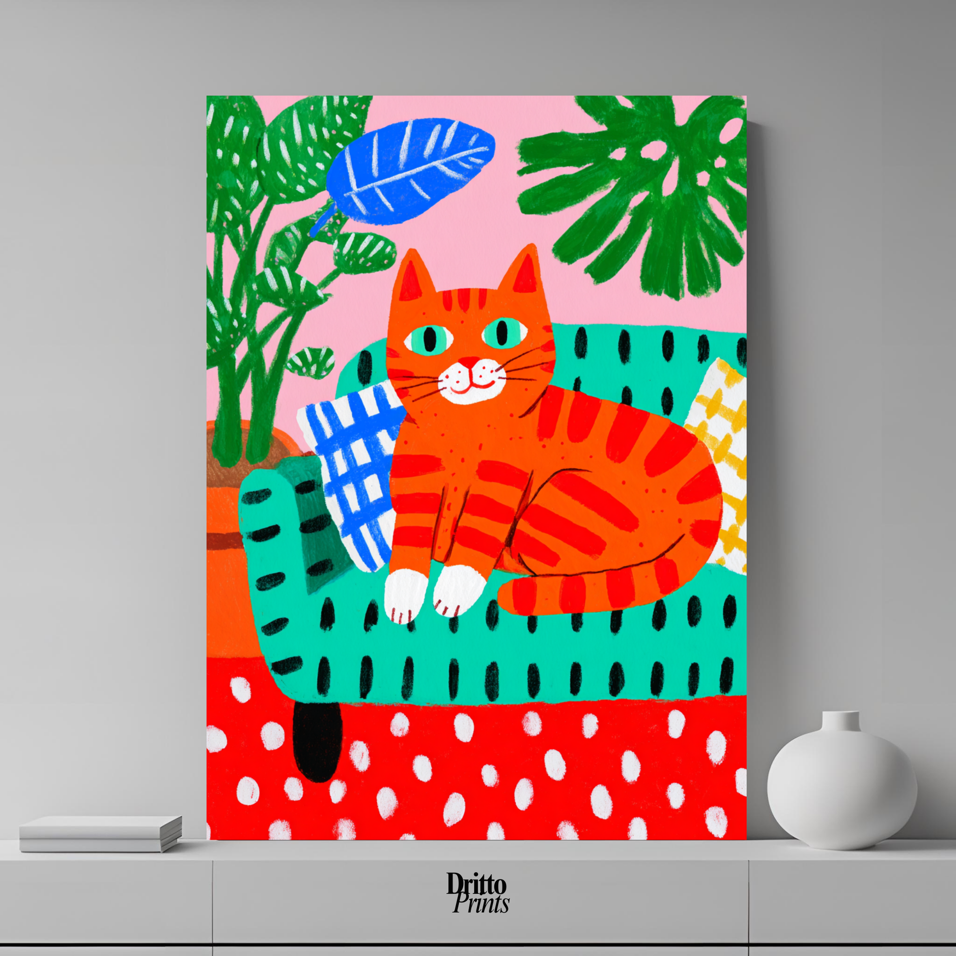 (PD39) Silly Orange Cat Caught in the Act - Poster
