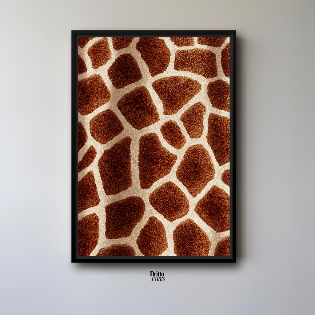 (CF7) Giraffe Stripes Skin Pattern - Framed canvas