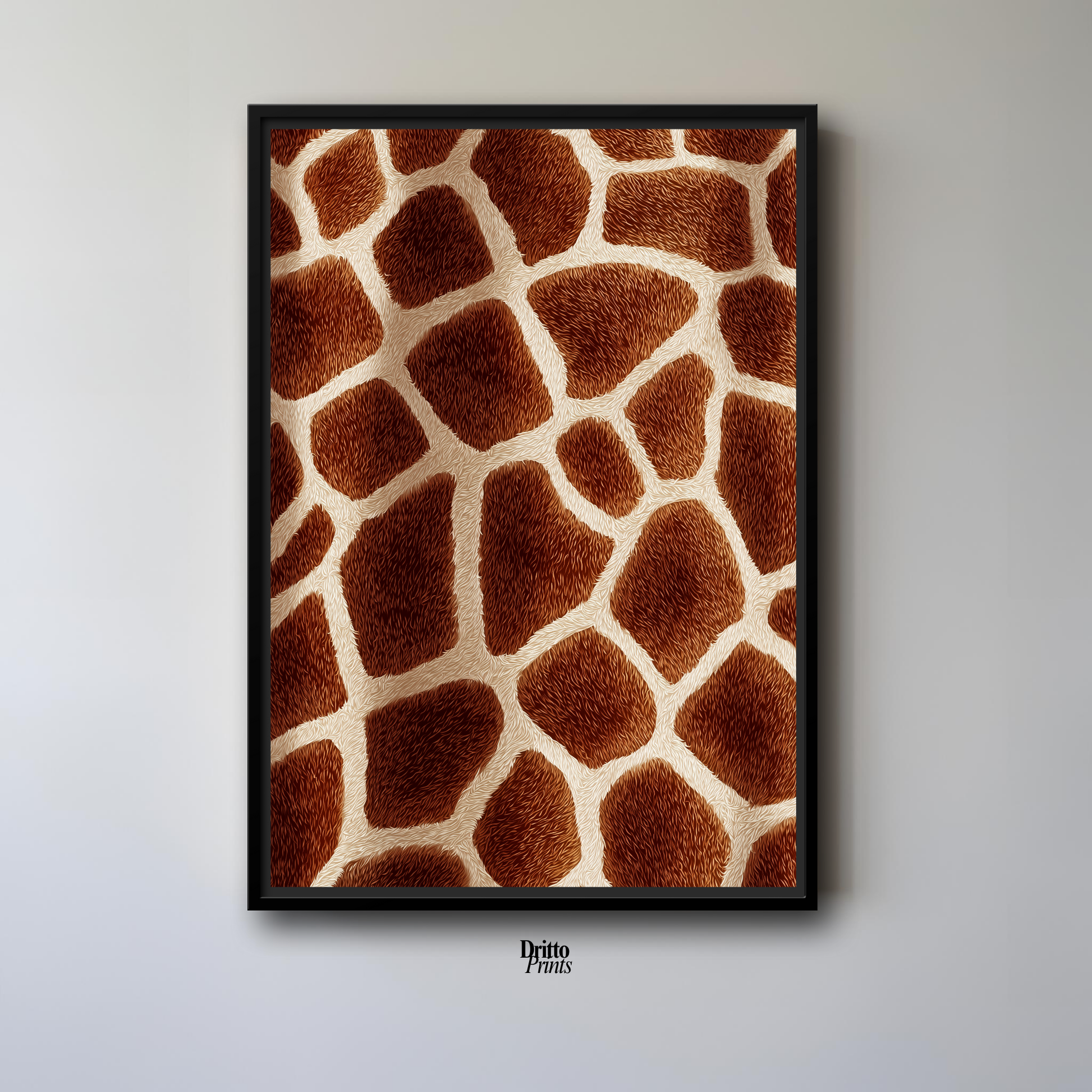 (CF7) Giraffe Stripes Skin Pattern - Framed canvas
