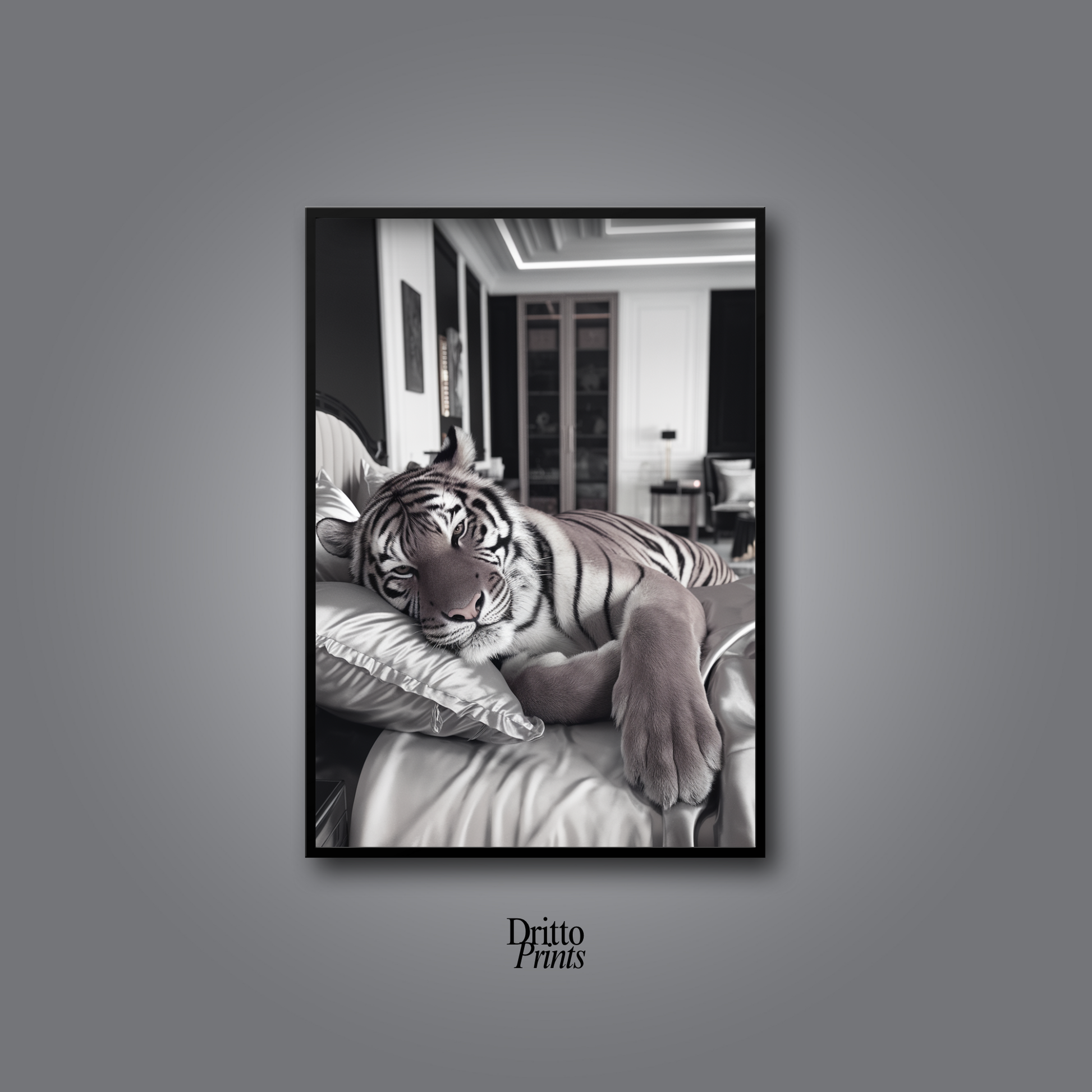 (FD4) The Resting King - Framed matte paper poster