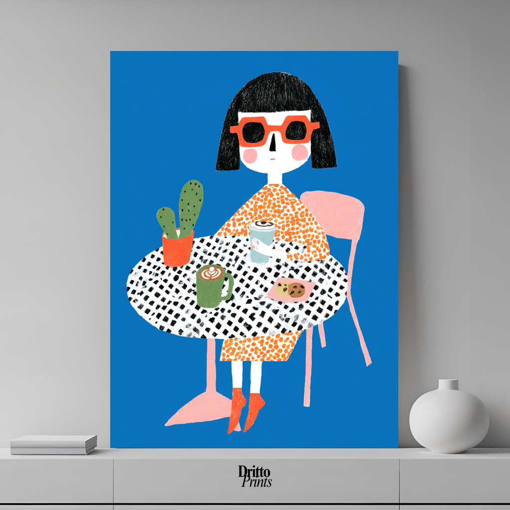 (PD42) Woman At Cafe - Poster