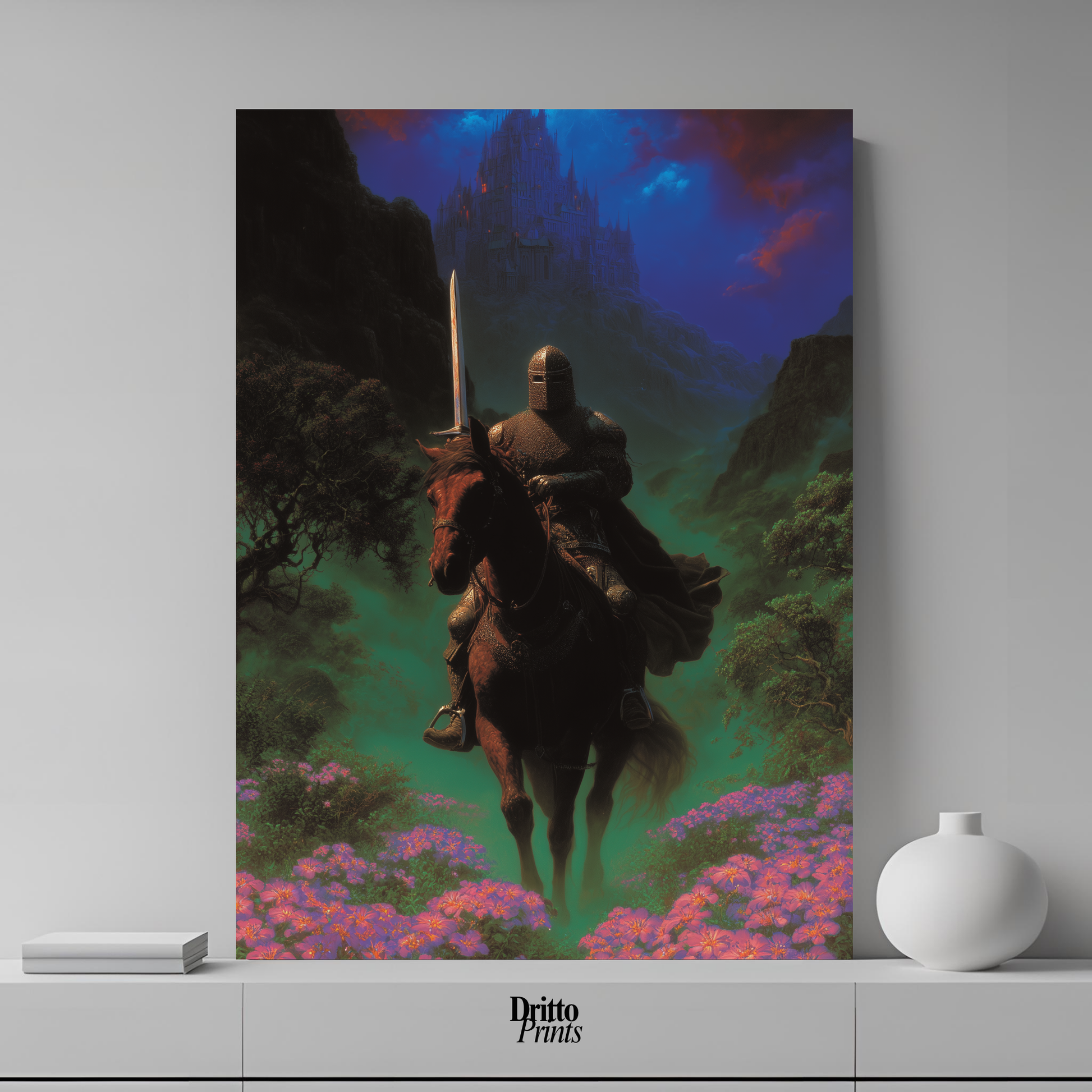 (PD24) Moonlit Bloom: The Knight Among Violets - Poster