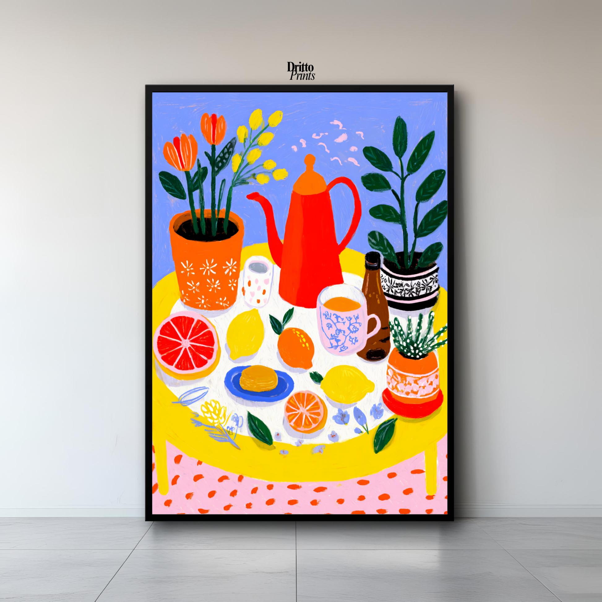 (FD44) Dacha Morning Table - Framed matte paper poster
