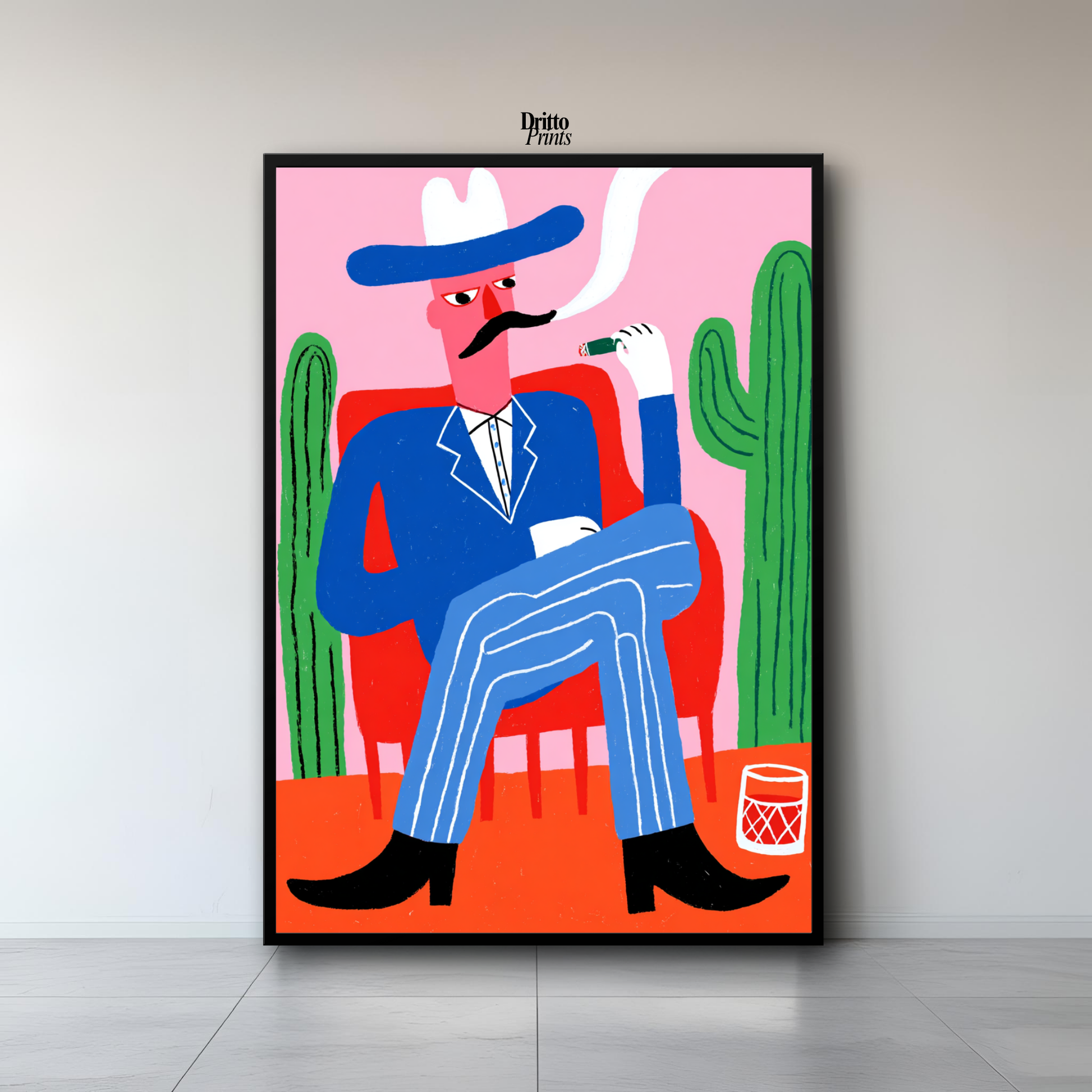 (FD41) Blood in the Glass – Gothic Gunslinger Framed matte paper poster