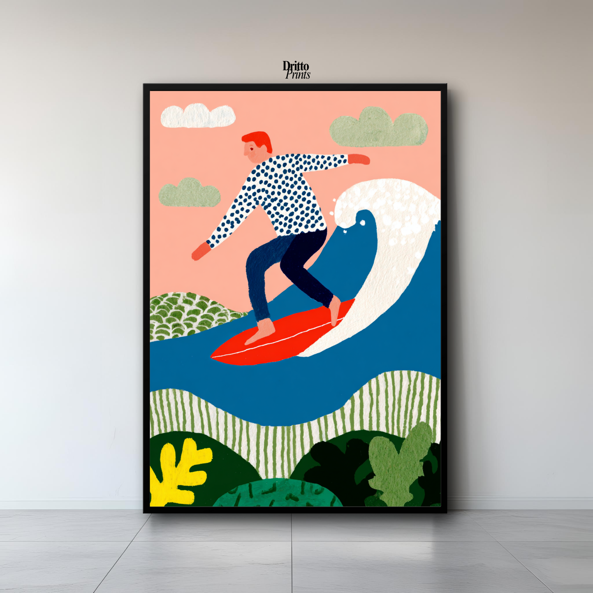 (FD39) Big Wave Ride – Framed matte paper poster