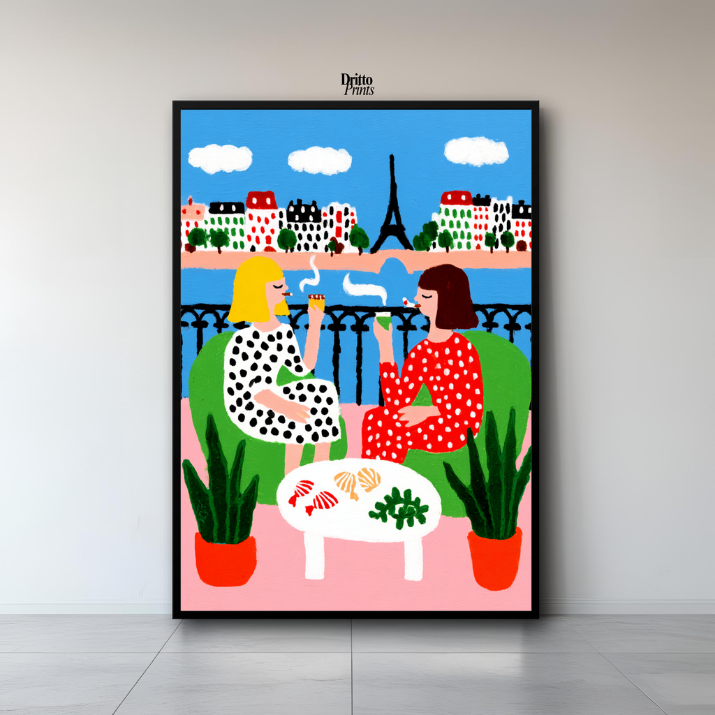 (FD36) Balcony Moments in Paris – Matisse Style Framed Matte Paper Poster