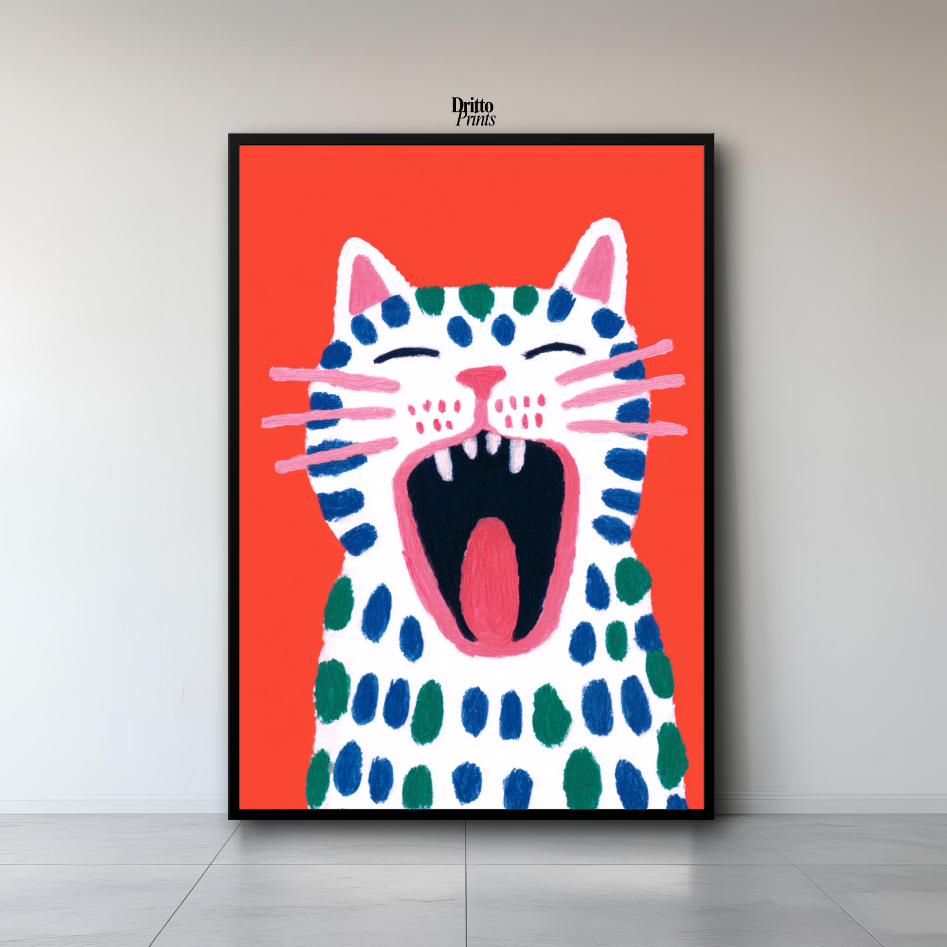 (FD48) The Screaming Paws - Framed matte paper poster