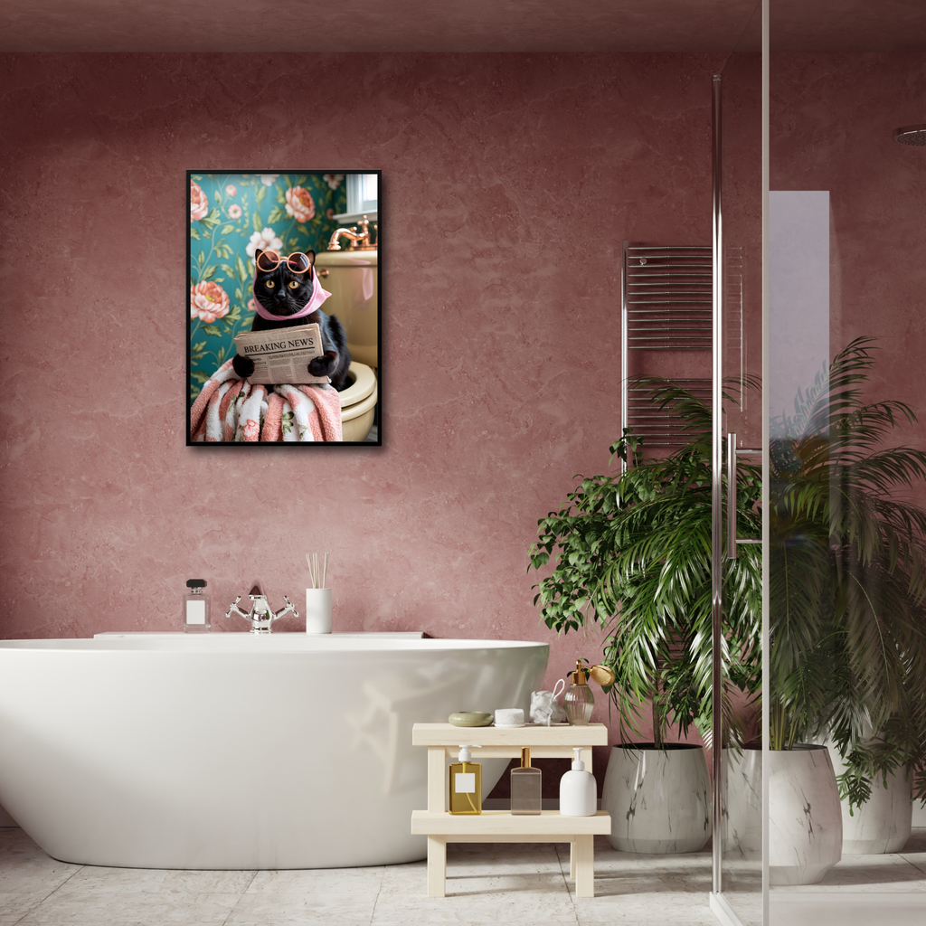(FD1) - Meowgazine Moment – Framed Matte Paper Poster
