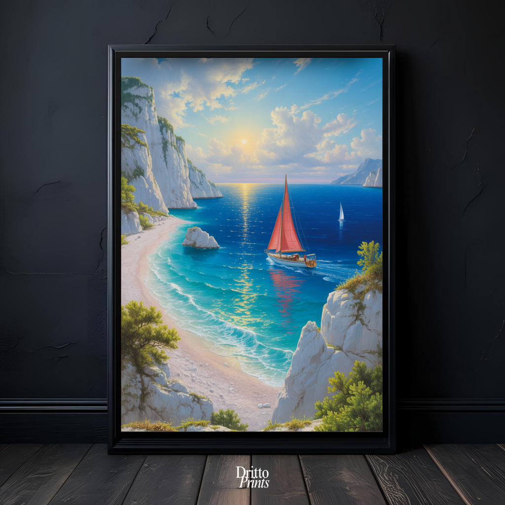 (FD10) Mediterranean Light - Framed matte paper poster