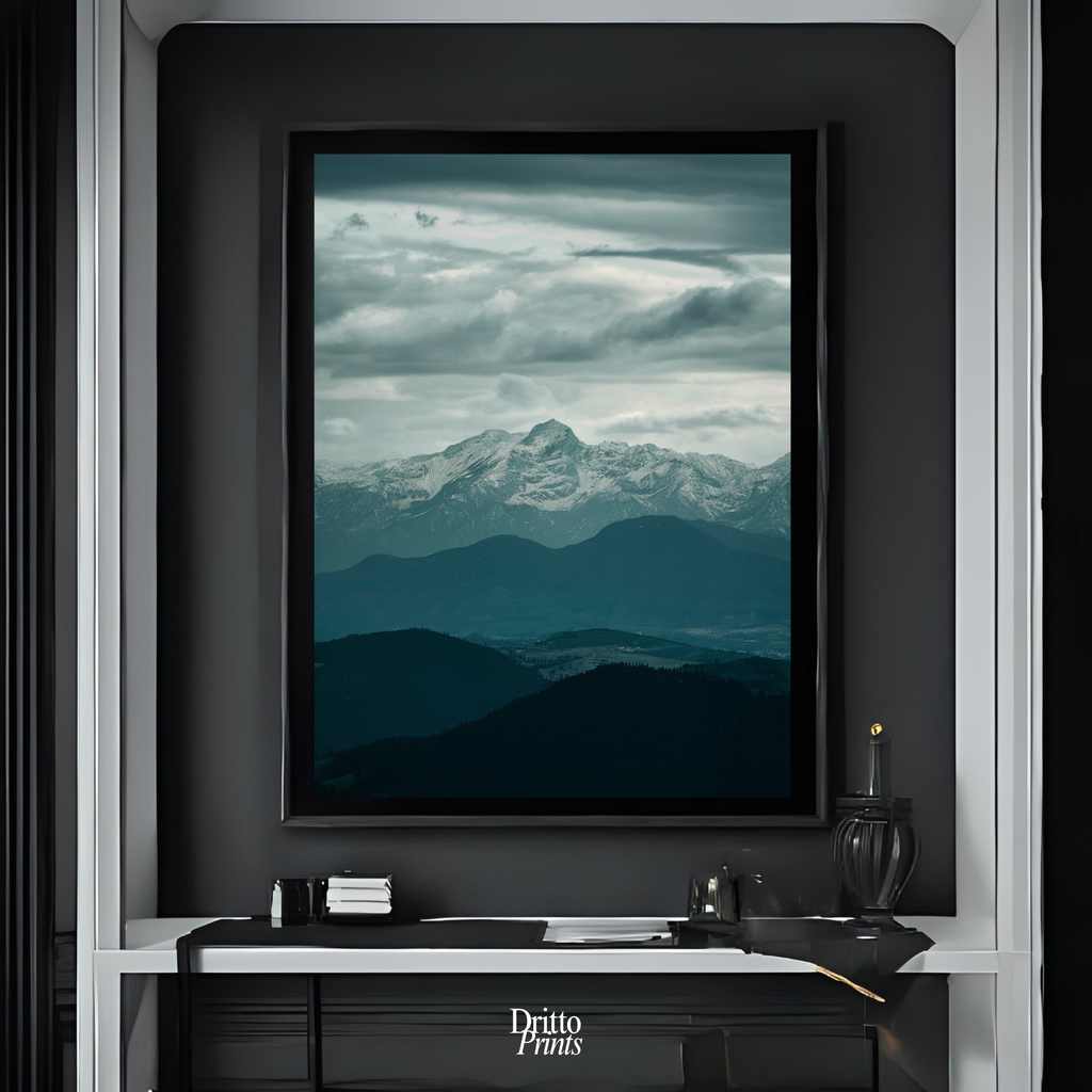 (FD24) Veil of Mountains - Framed matte paper poster